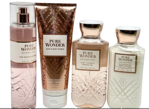 4 PURE Wonder Set - Fragrance Mist, Body Cream, Body Lotion & Shower Gel for Women | Hydrating Skincare & Perfume Gift Set | Perfect for Daily Use, Travel & Self-Care Routine