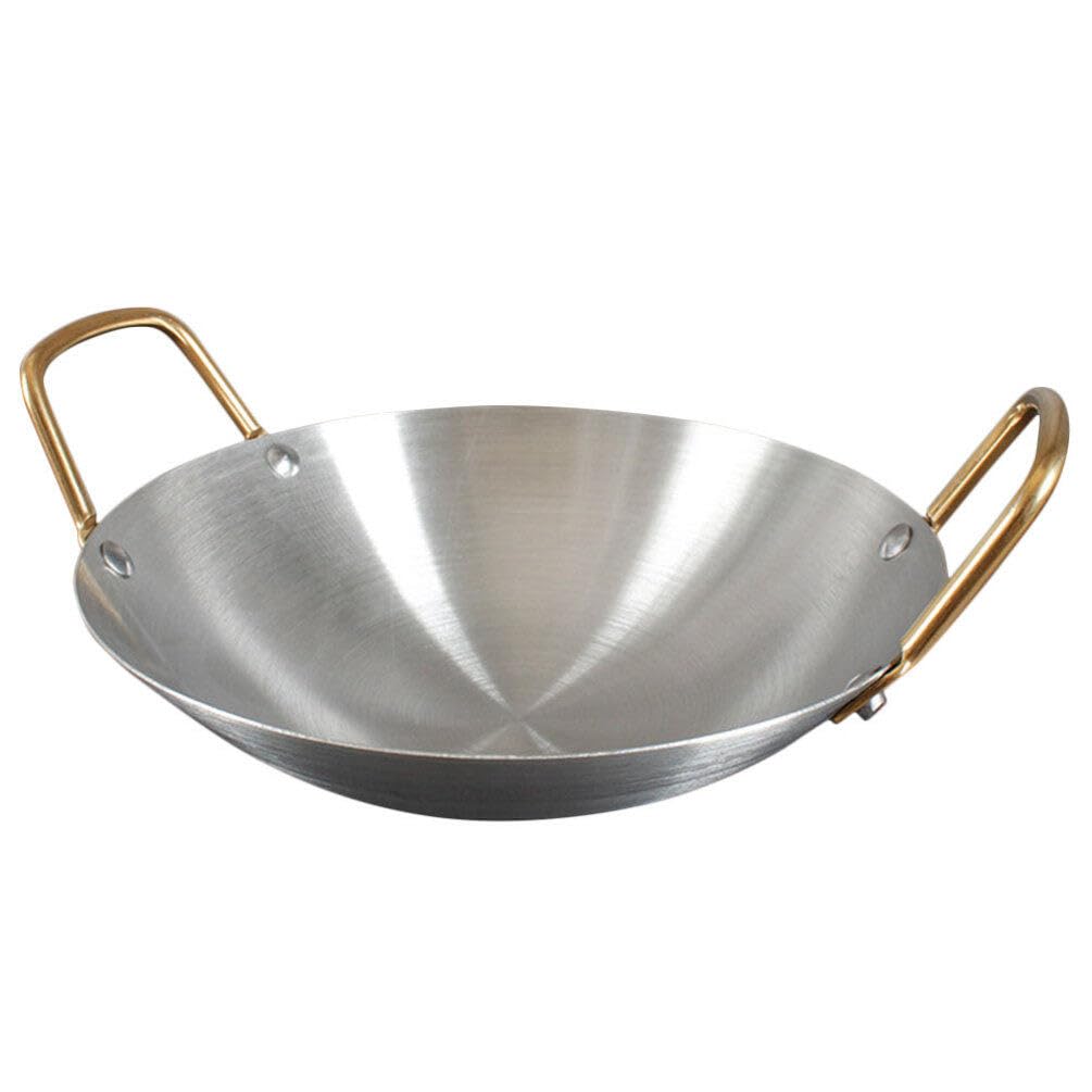 Premium Stainless Steel Amphora Wok Pan - 12 Inch Double Handled Stir Fry Pan for Ramen, Stews & Camping Cooking - Durable Nonstick Kitchen Cookware for Home & Outdoor Use