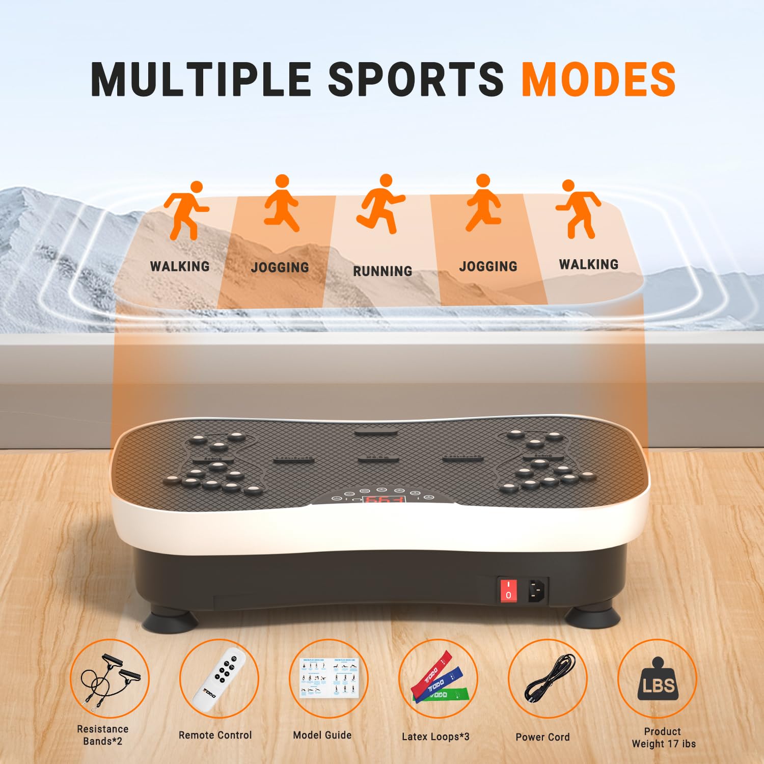 Vibration Plate Exercise Machine with Remote Control - Whole Body Workout for Pain Relief, Lymphatic Drainage & Weight Loss | Includes 3 Resistance Bands | Perfect for Home Gym, Physical Therapy & Fitness Training
