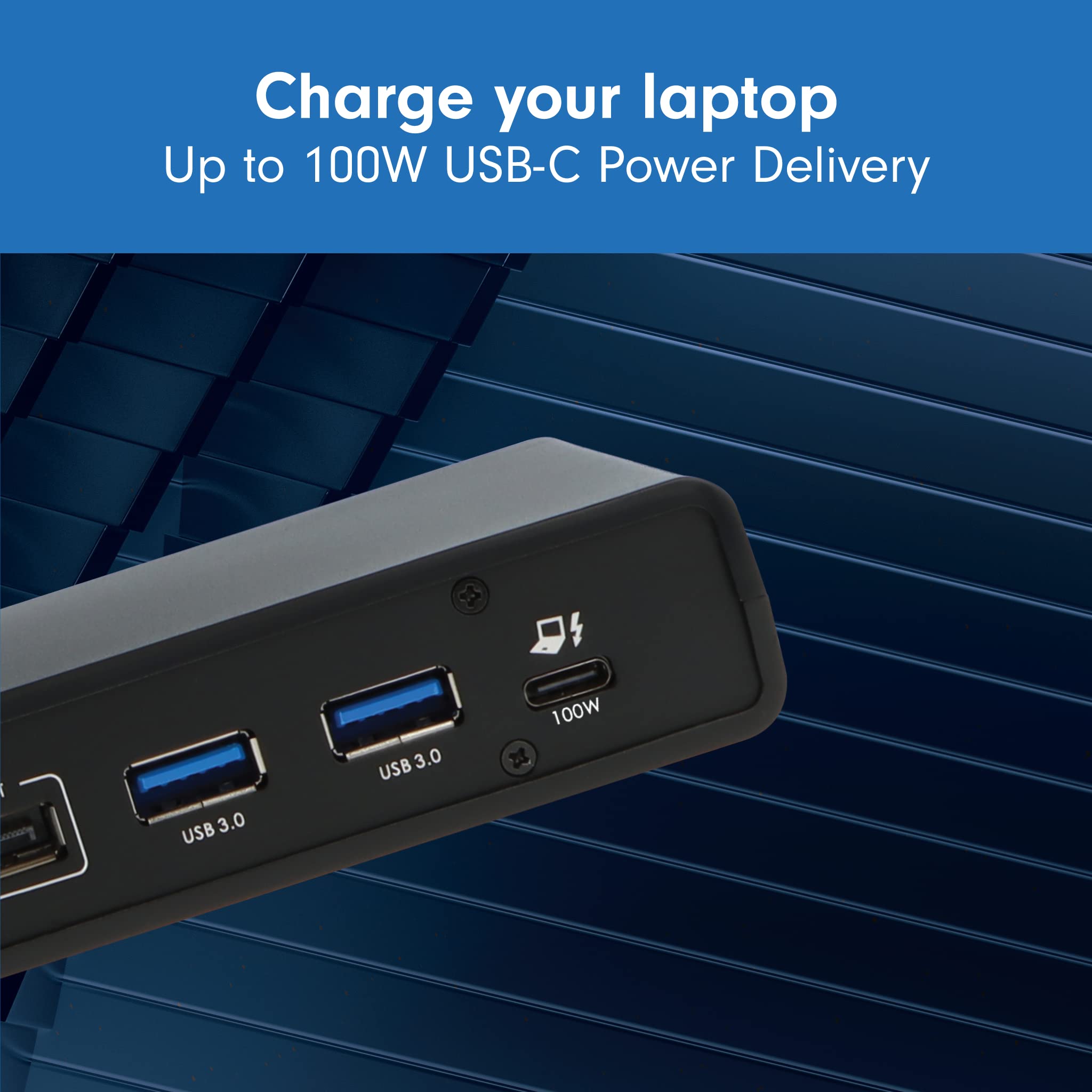 VisionTek VT4510 Universal USB Dual Monitor Docking Station with 2x HDMI & 2x DisplayPort - 100W Power Delivery, 4x USB-A & 2x USB-C Ports, Audio Jack & Ethernet - Compatible with Windows, MacOS & ChromeOS - Perfect for Home Office, Remote Work & Multi-Screen Productivity