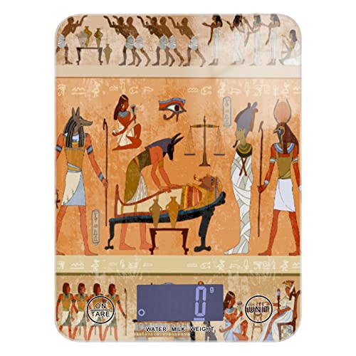 Ancient Egyptian Style Digital Kitchen Scale - 11lb Capacity, Waterproof, Ounces/Grams for Precise Measuring | Perfect for Weight Loss, Coffee Brewing, Baking & Cooking