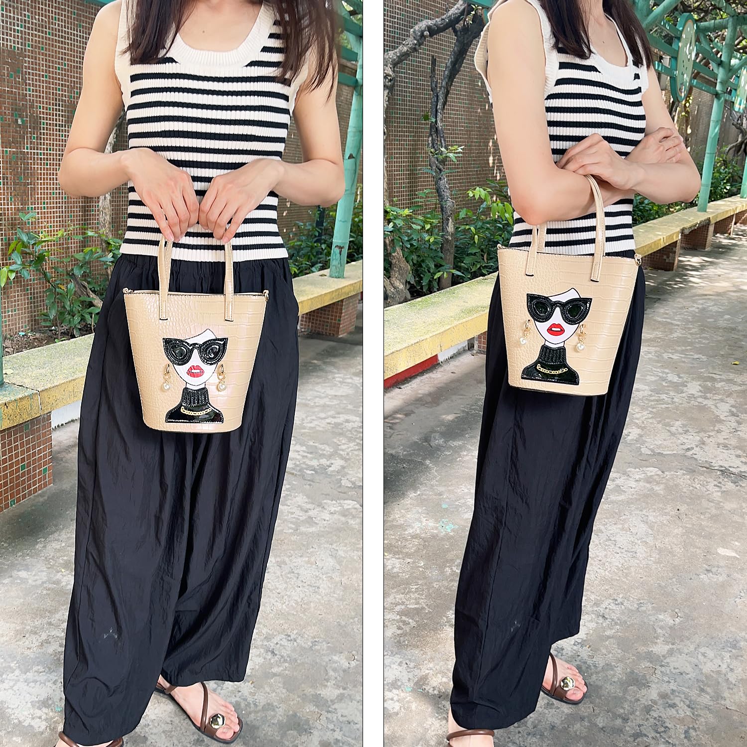 3D Lady Face Purse for Women - Unique Novelty Top Handle Satchel Shoulder Bag & Clutch - Fashionable Evening Party & Gift Idea