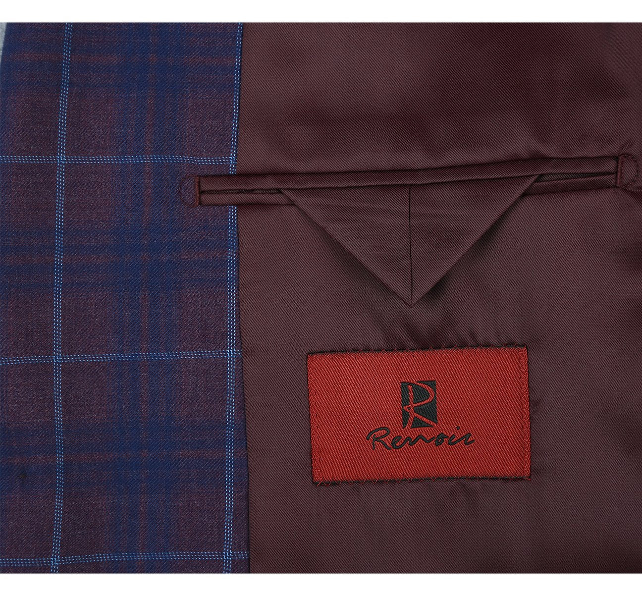Alessandro Vitello by Renoir Purple 2-Button Slim Fit Premium Plaid Sport Coat for Men - Elegant Business Attire & Formal Occasions