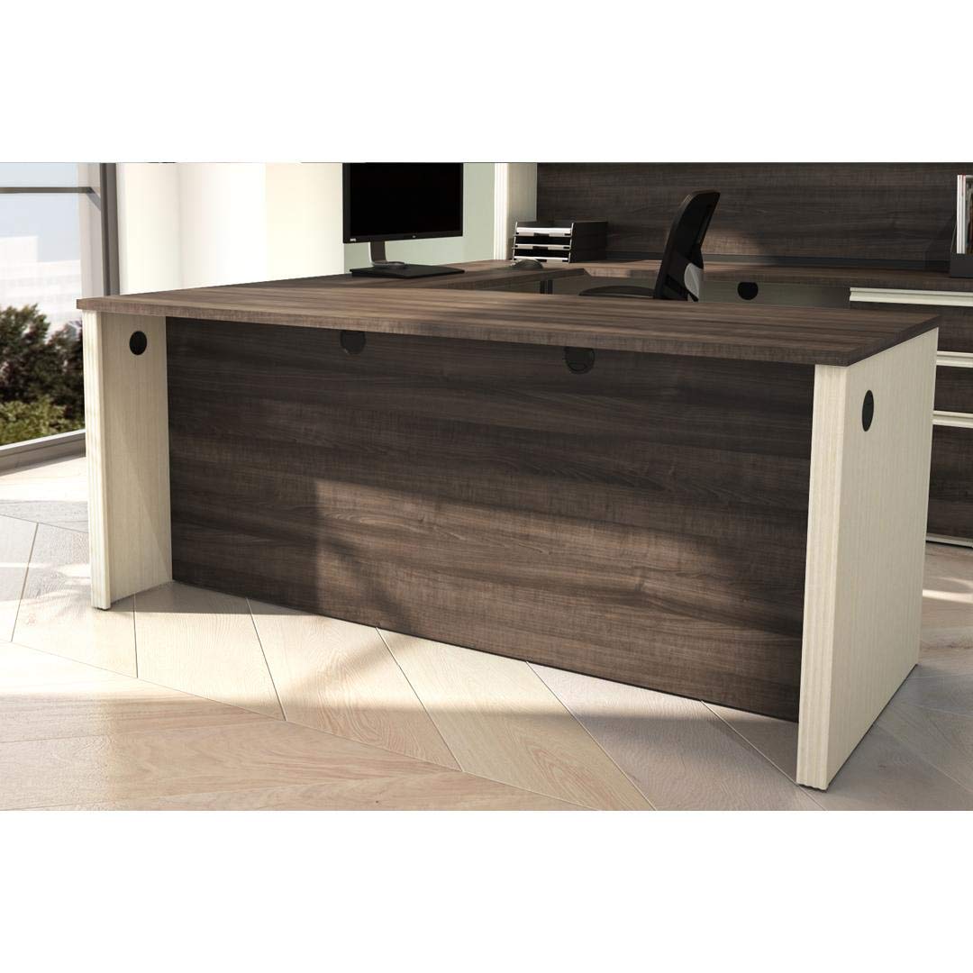 Bestar Prestige + 72W White Chocolate & Antigua Computer Desk - Modern Home Office Furniture for Work & Study | Perfect for Small Spaces & Remote Work