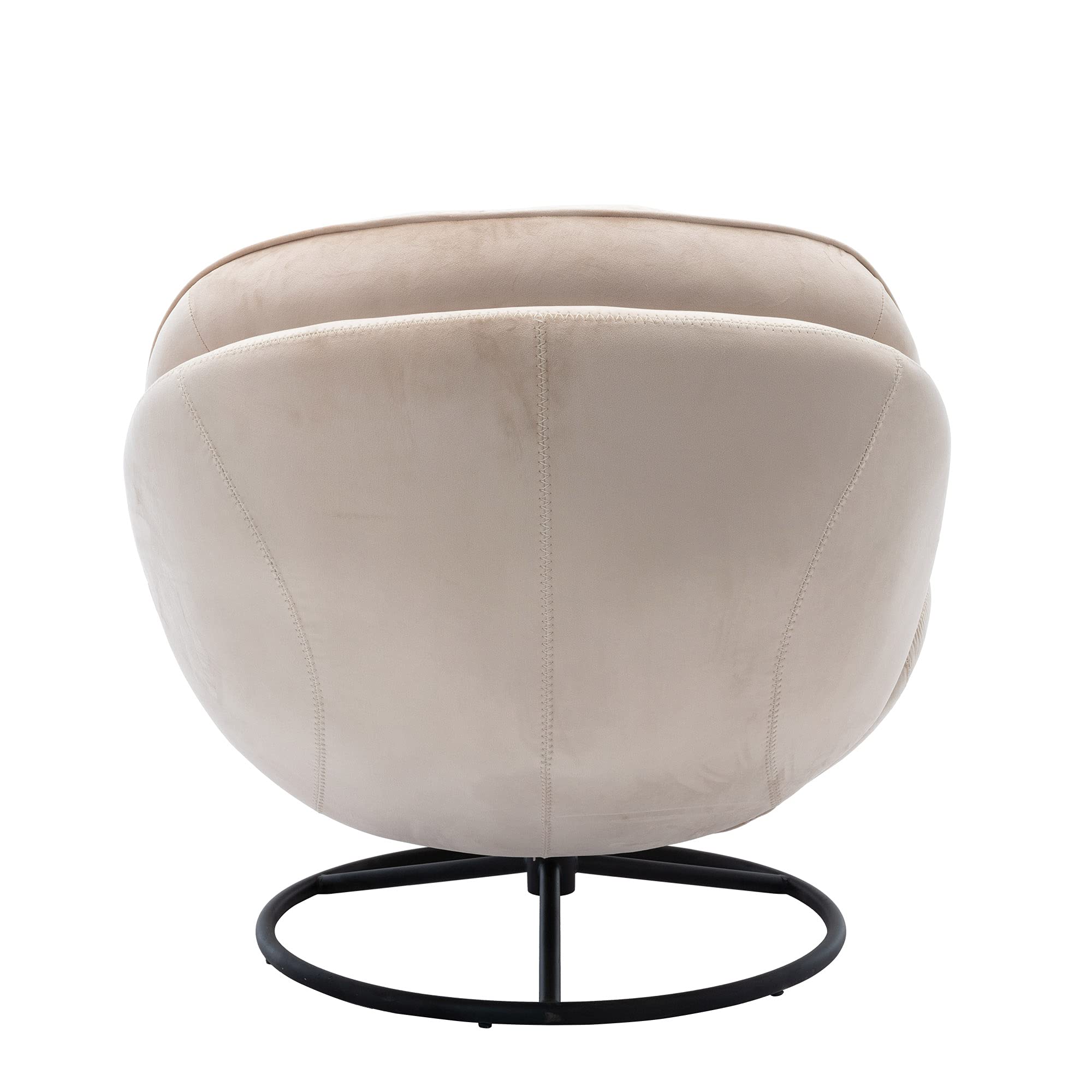 360 Degree Swivel Accent Chair with Ottoman Set - Comfy Reading Armchair for Bedroom, Office & Living Room - Beige Lounge Chair (33.5