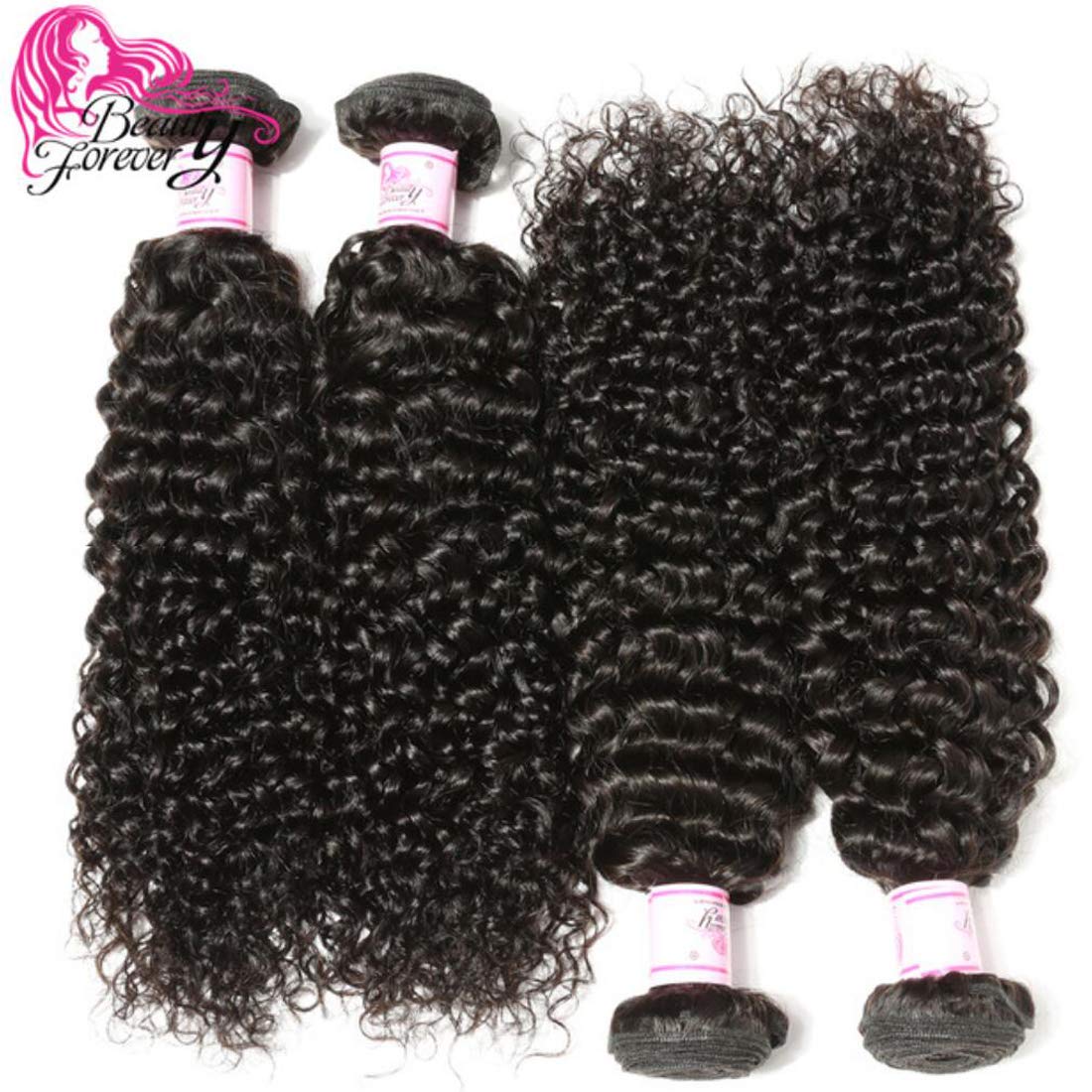 100% Brazilian Virgin Remy Curly Hair Extensions - 4 Bundles Unprocessed Human Hair Weave (18 20 22 24 Inch) Natural Color for Styling & Volume | Perfect for Daily Wear, Parties & Special Occasions