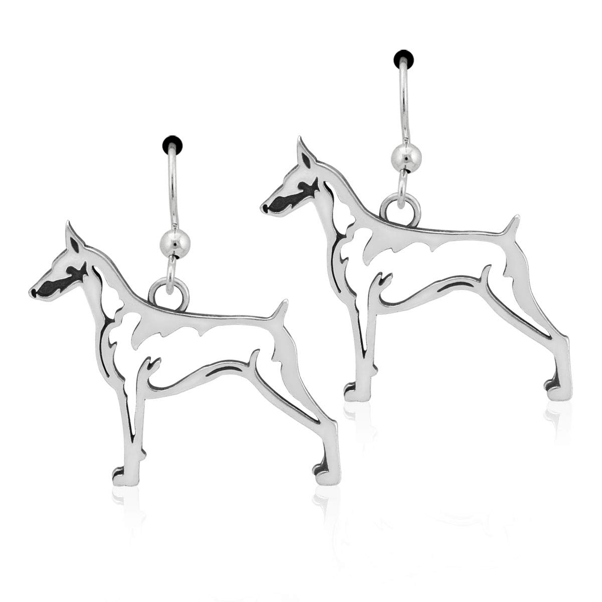 Sterling Silver Doberman Pinscher Dog Earrings for Women - Handmade Cropped Ears Design - Perfect Gift for Dog Lovers & Pet Owners - Ideal for Casual Wear, Date Nights & Special Occasions