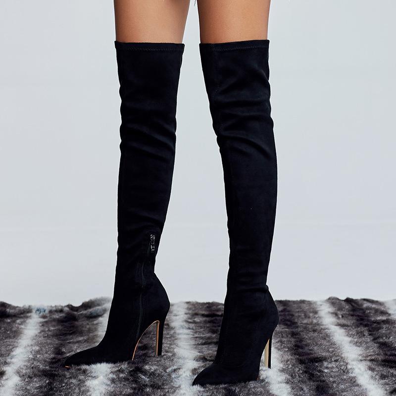 Konhill Women's Pointed Toe Stiletto Boots - High Heel Ankle Boots for Women, Fashion Dress Boots for Party, Night Out & Office Wear
