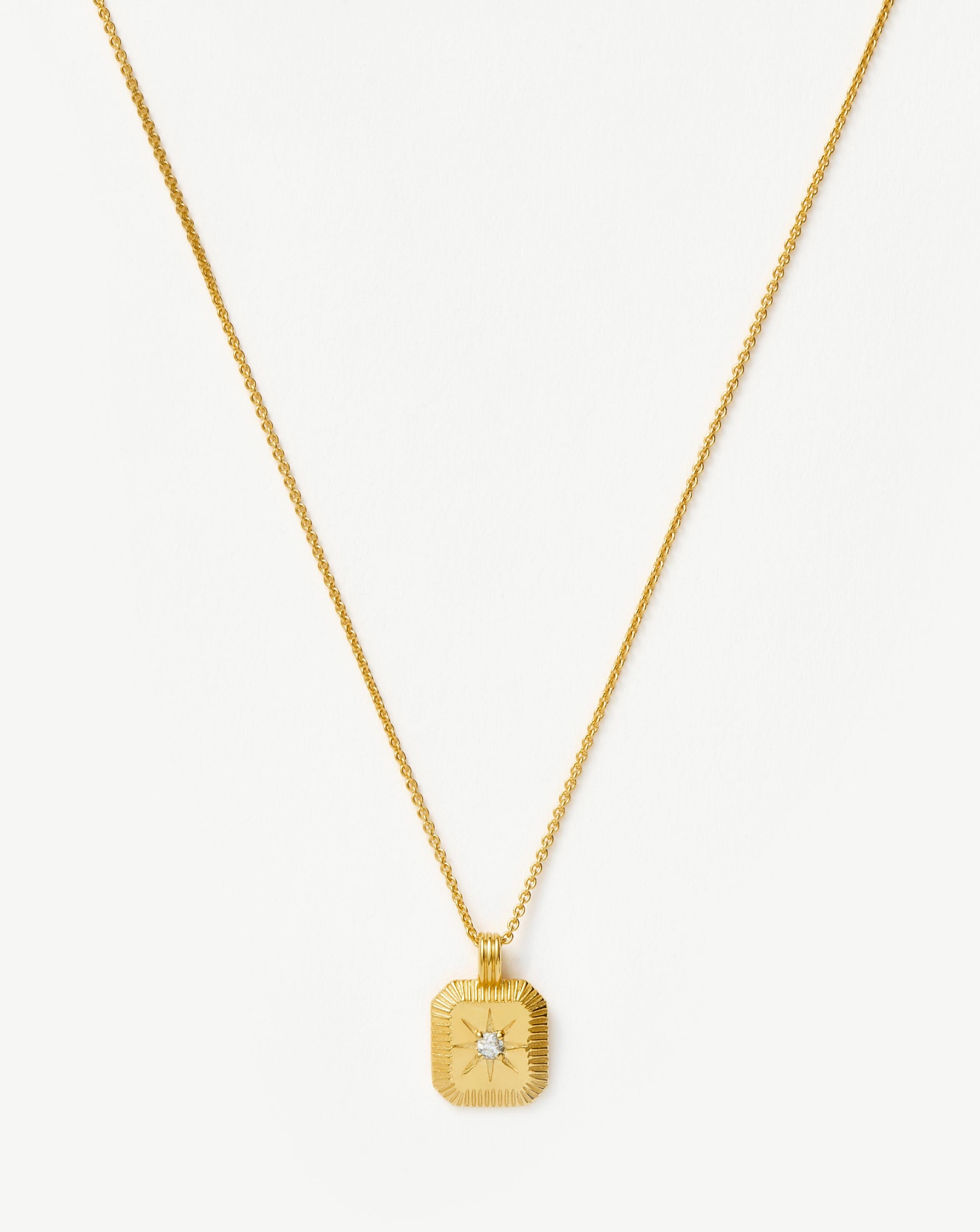 April Birthstone Pendant Necklace - 18k Gold Vermeil & Crystal Jewelry for Women | Elegant Gift for Birthday, Anniversary & Special Occasions