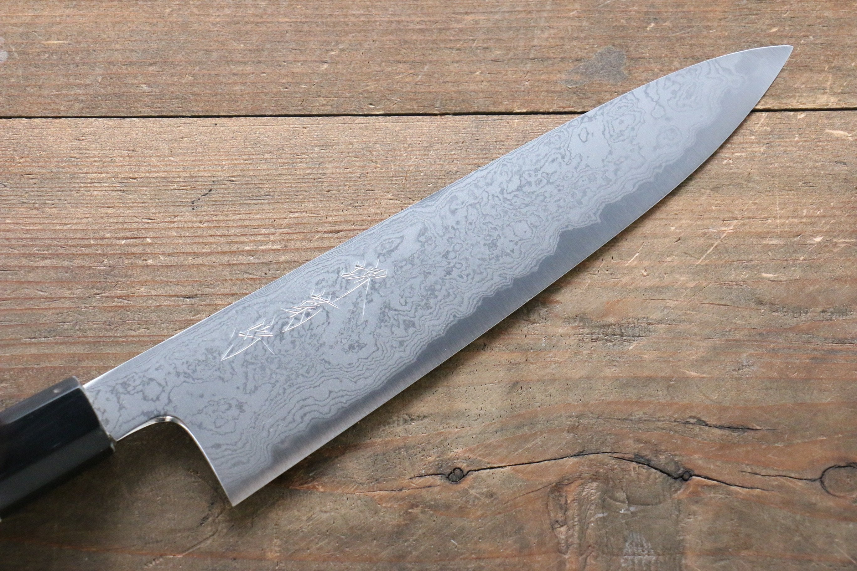 Premium Kikumori Blue Steel No.1 Damascus Gyuto Chef Knife 210mm - Japanese Magnolia Wood Handle - Perfect for Sushi, Meat Slicing & Professional Kitchen Use
