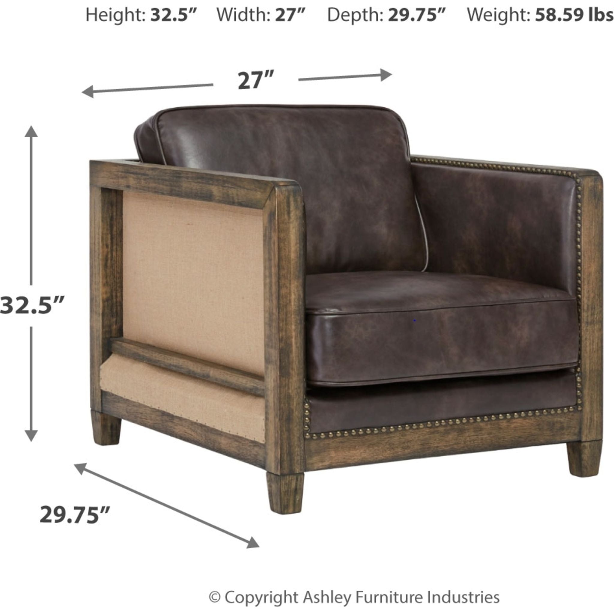 Copeland Accent Chair - Modern Upholstered Lounge Chair for Living Room, Bedroom & Office - Comfortable Reading Chair with Sturdy Wooden Legs
