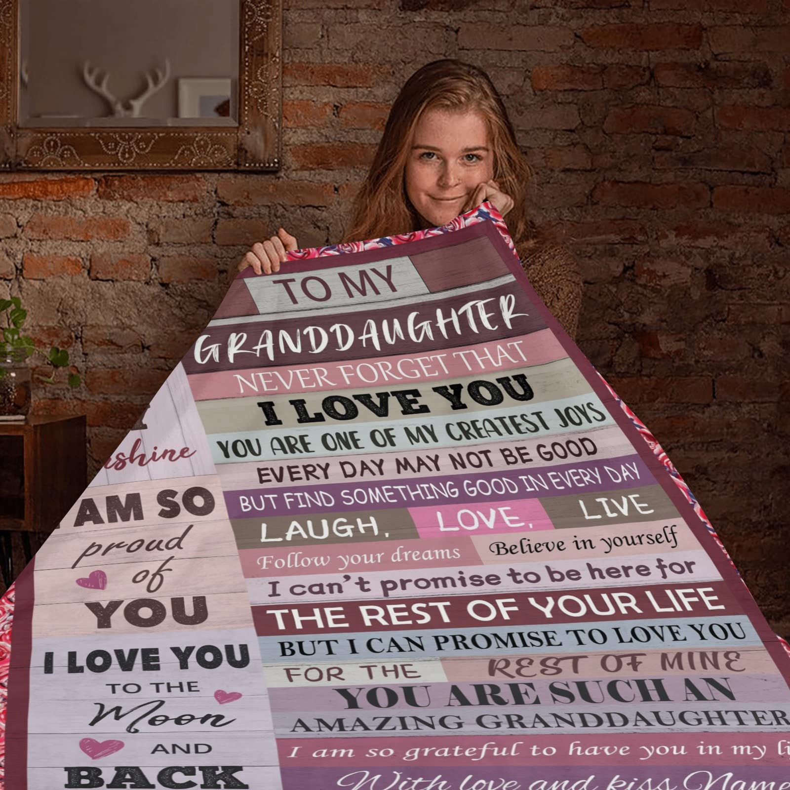 Granddaughter Blanket Gift from Grandma - Perfect for Christmas, Birthday & Special Occasions