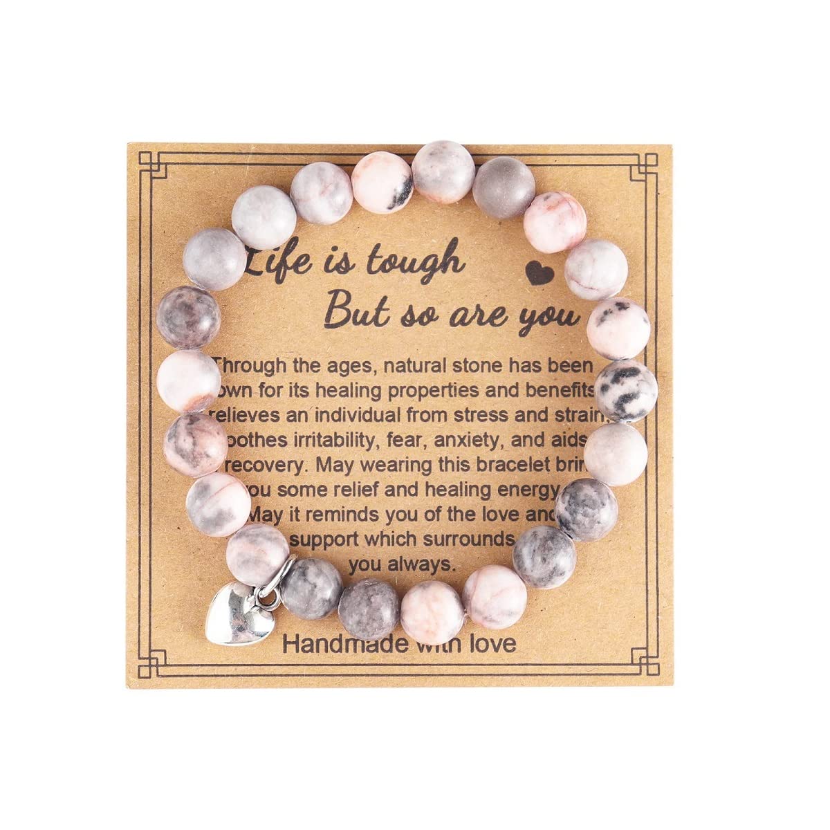 Healing Relaxation Bracelets for Women & Men - 8mm Natural Stone Chakra Crystal Amethyst Yoga Beads, Anti-Anxiety Stress Relief Stretch Bracelet | Inspirational Get Well Soon Gift for Women, Men & Teen Girls | Perfect for Meditation, Yoga & Daily Stress Relief