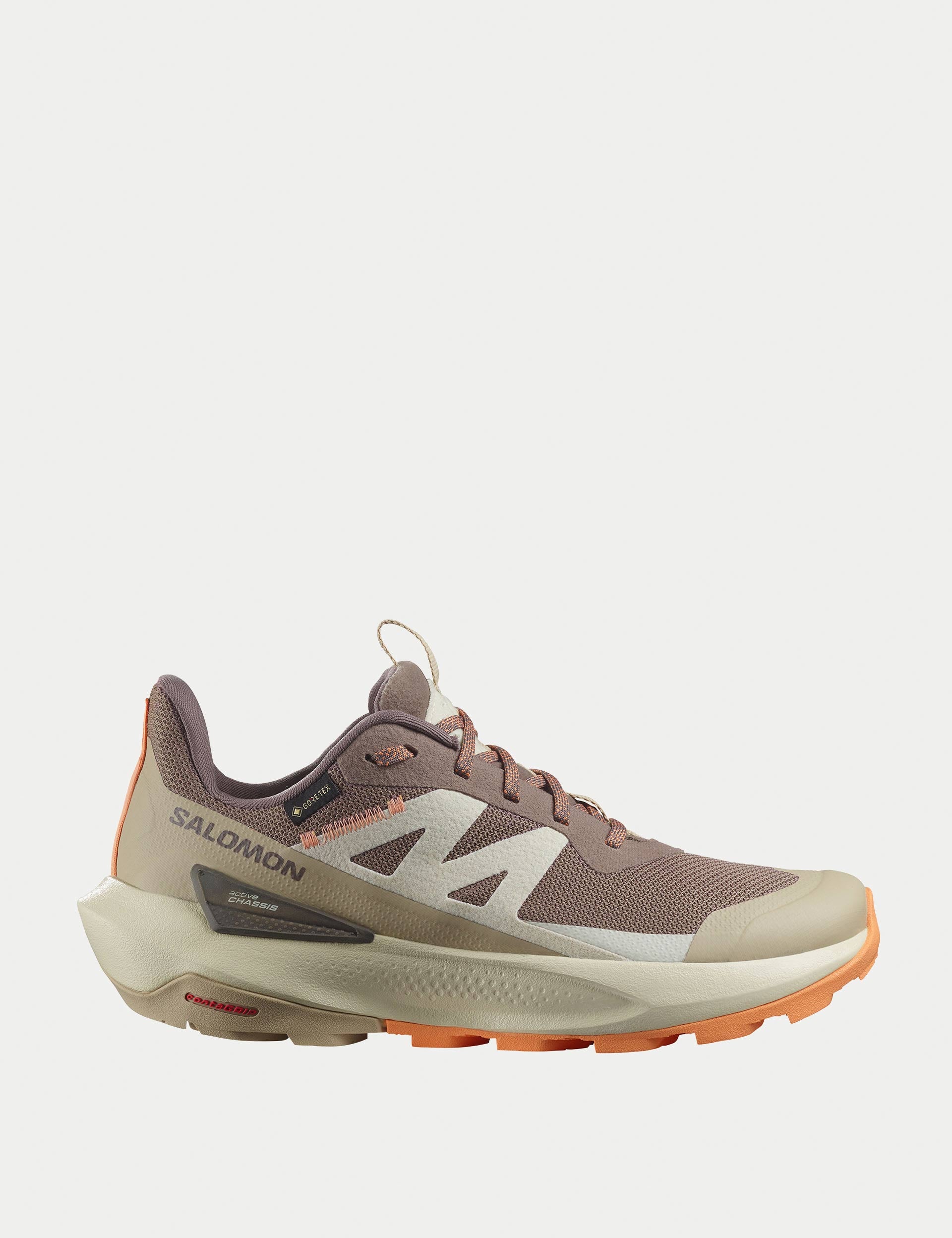 Elixir Activ Gore-Tex Hiking Shoes - Falcon/White Pepper/Papaya Colors | Waterproof & Breathable for Outdoor Adventures
