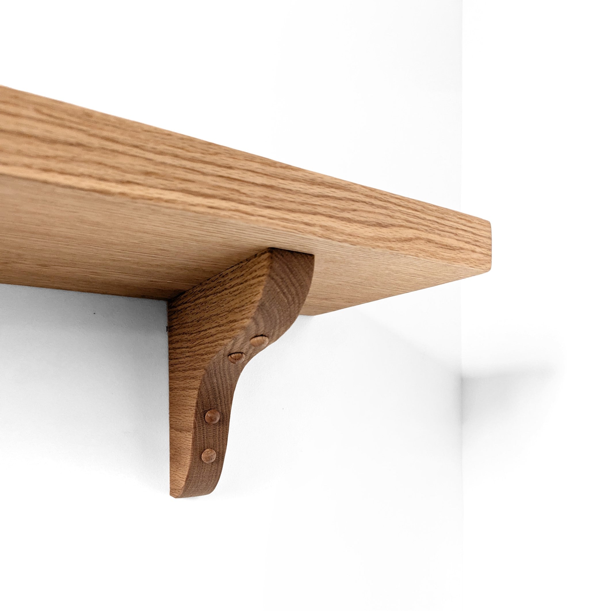 Solid Wood Shelf with Mahogany Brackets - Rustic Wall Shelves for Living Room, Kitchen, Bathroom & Office Storage | Durable Floating Shelves for Home Decor