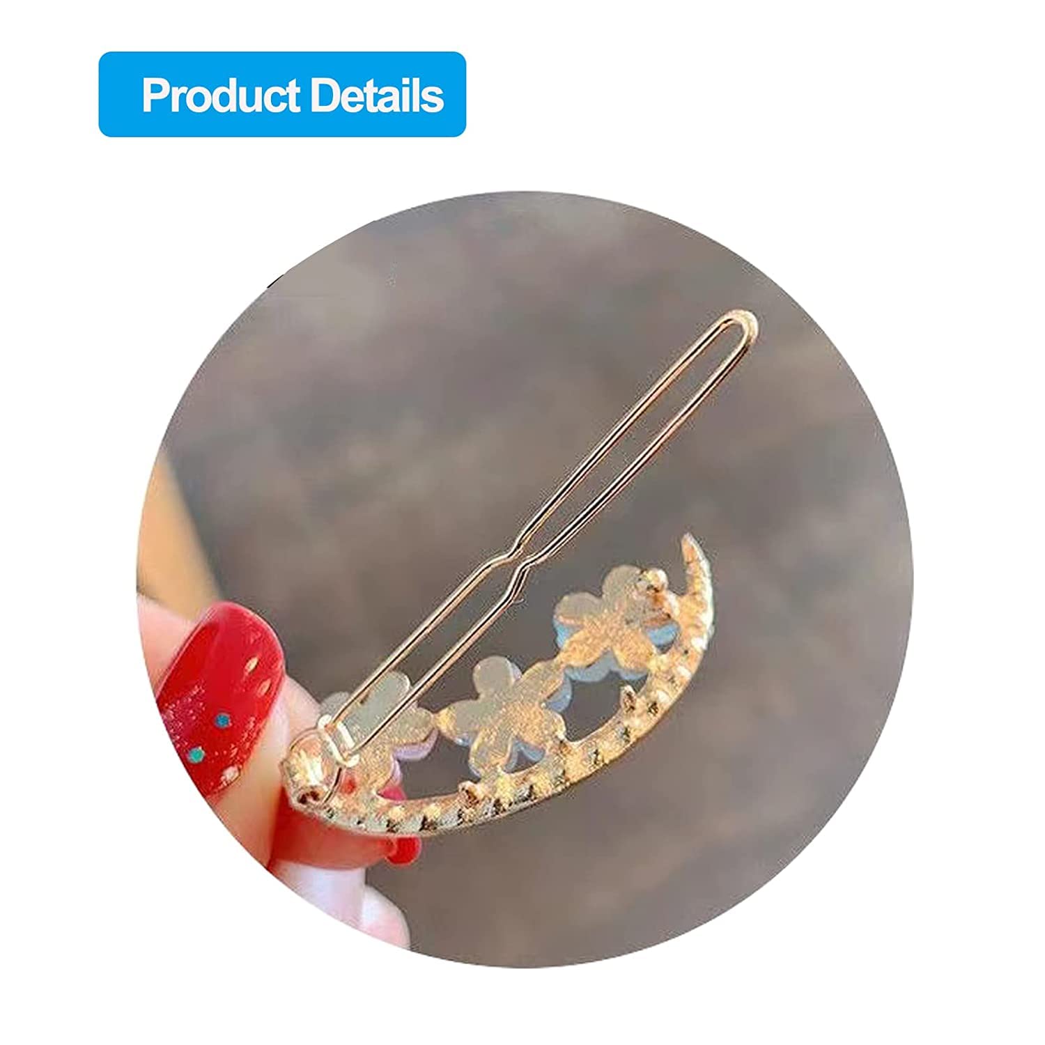 8PCS Floral Hair Clips for Women - HAPPYMATES Decorative Bobby Pins Set for Wedding, Party & Everyday Use | Elegant Hair Accessories for Girls & Women