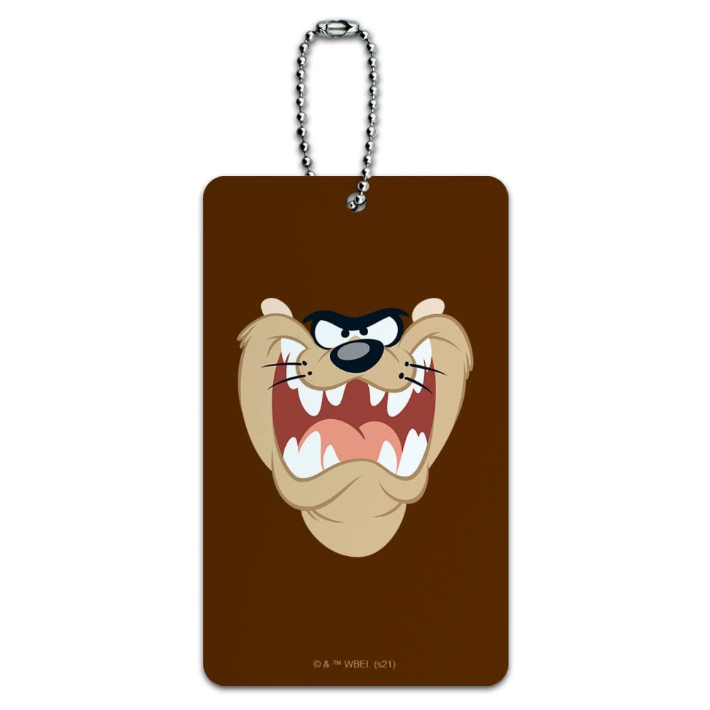 Looney Tunes Taz Face Luggage Tag - Durable Suitcase ID Card for Carry-On Bags - Perfect for Travel Identification and Personalization