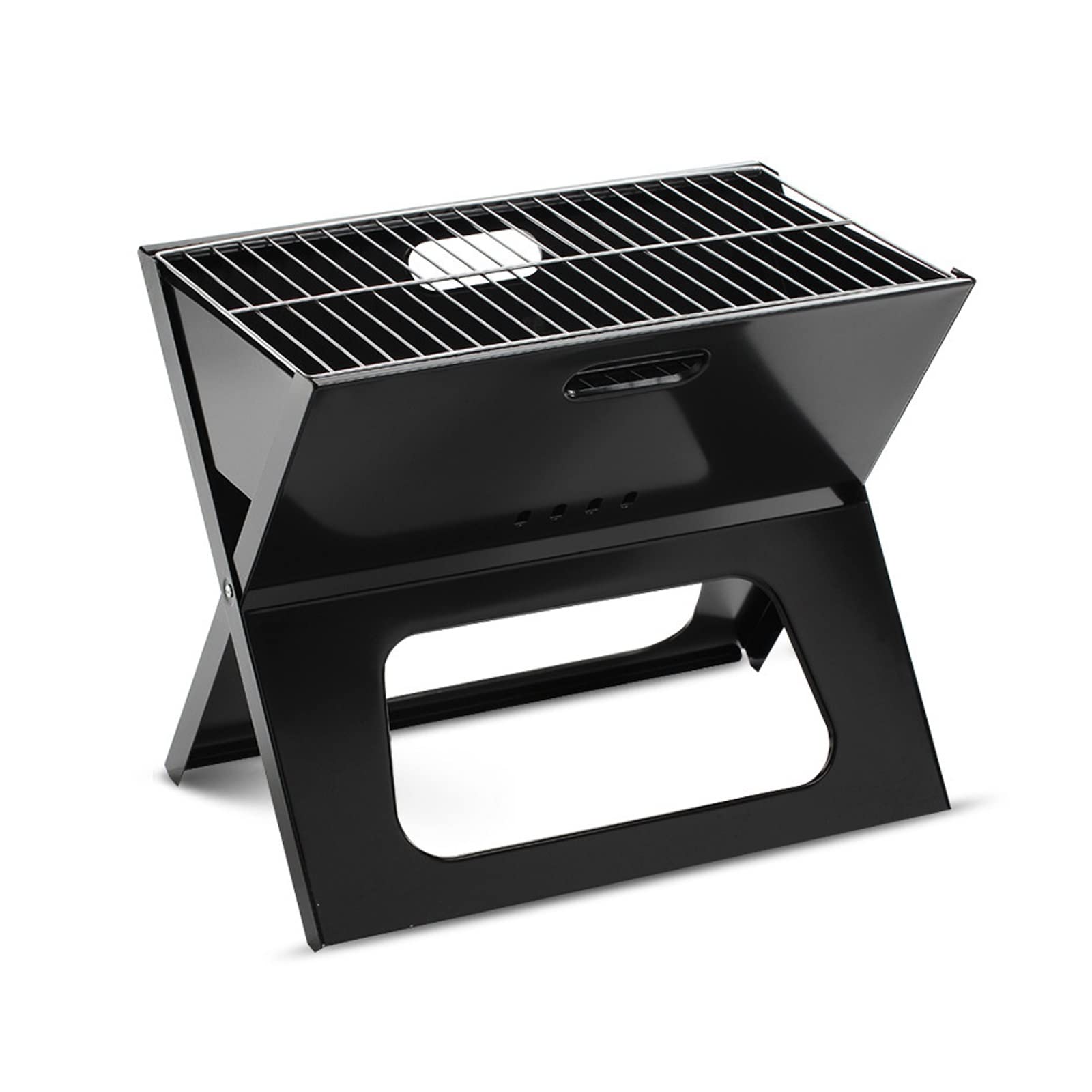 Portable Charcoal Grill - Folding Stainless Steel BBQ Smoker Grill for Outdoor Cooking, Picnics, Camping & Backyard Parties | Compact Tabletop Design for Garden, Terrace & Travel Use