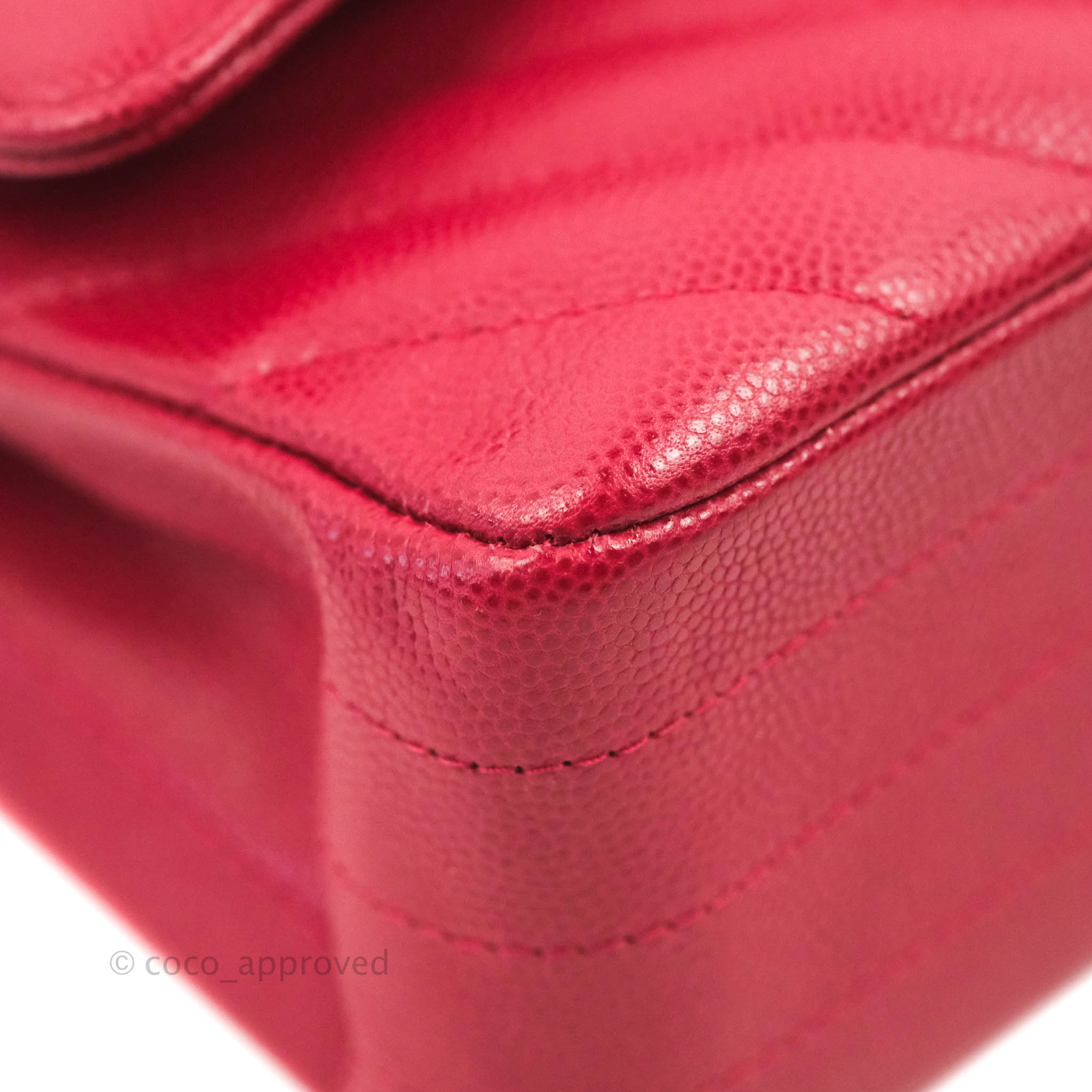 Chanel Classic M/L Medium Chevron Double Flap Bag in Cherry Red Caviar Leather with Gold Hardware - Perfect for Evening Events, Luxury Gifts & Fashionable Outfits