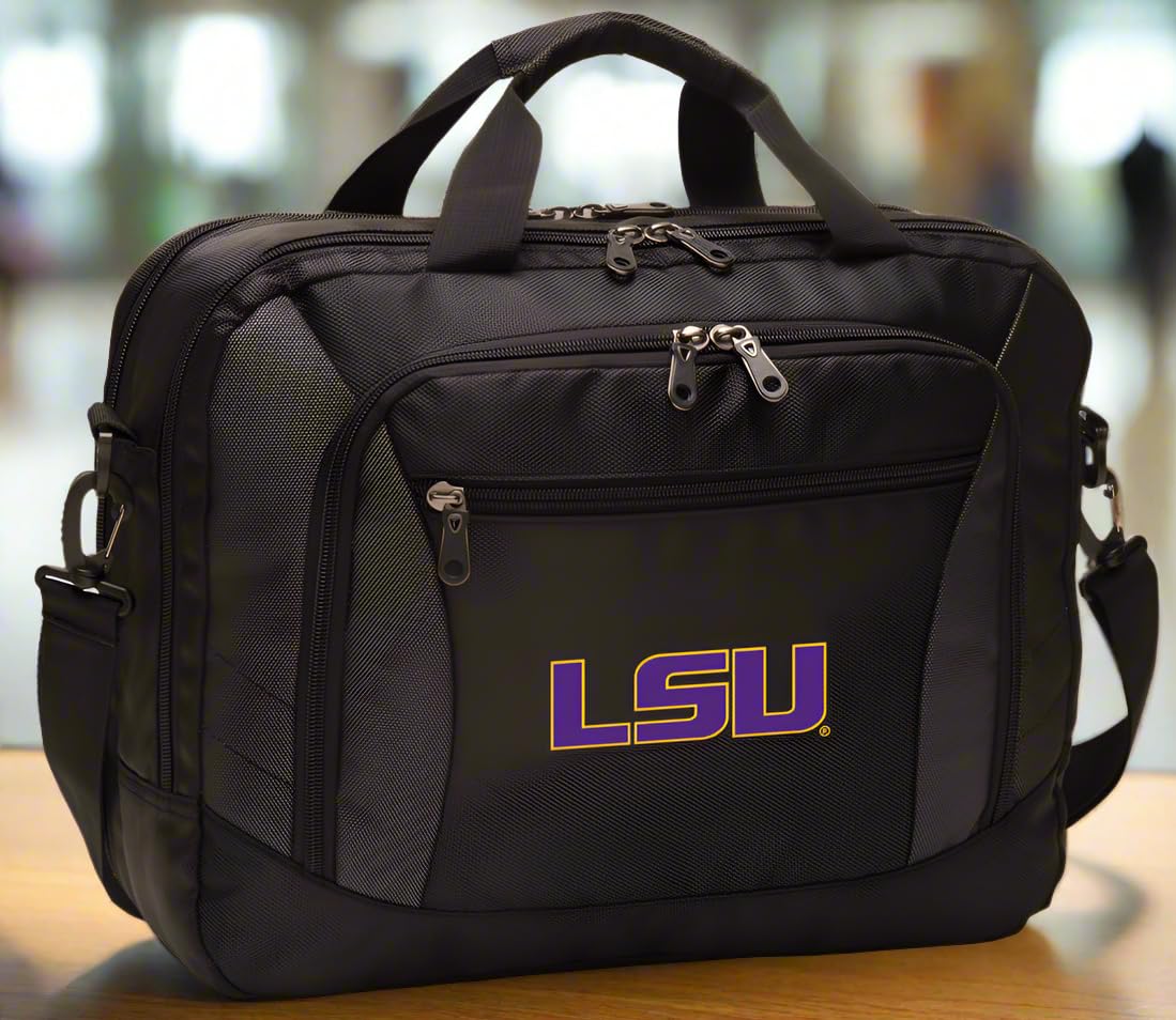 LSU Tigers Laptop Bag - Durable Computer Briefcase for Work, School & Travel - Best LSU Gear for Students & Professionals