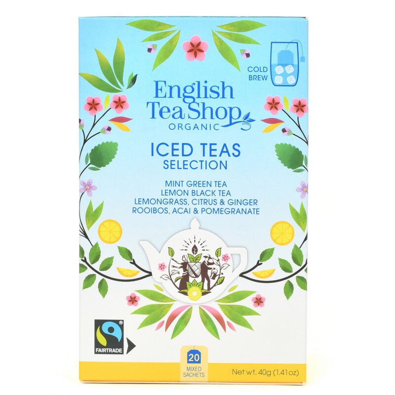 English Tea Shop Organic Iced Tea Selection - Premium Loose Leaf & Herbal Tea Bags for Refreshing Summer Drinks, Iced Tea Maker & Pitcher Recipes - Perfect for Backyard BBQs, Pool Parties & Afternoon Relaxation