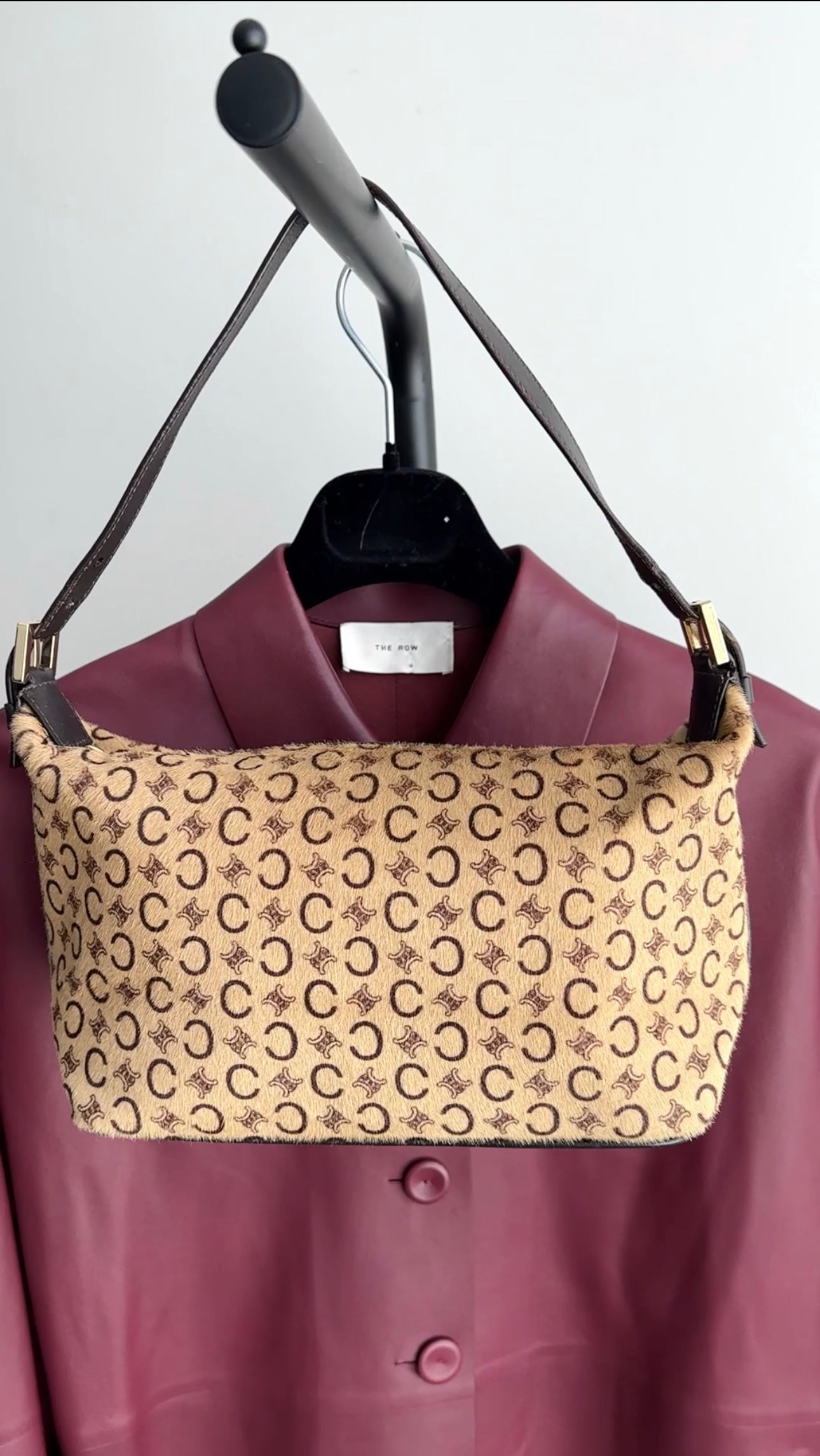 Celine Pony Hair Triomphe Logo Brown Baguette Bag - Luxury Designer Crossbody Purse for Women | Perfect for Evening Parties, Date Nights & Special Occasions