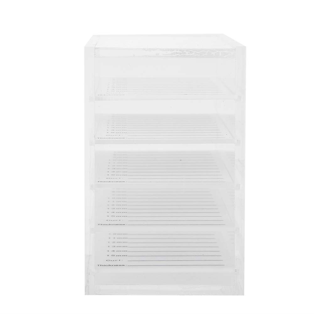 5-Layer Acrylic Eyelash Storage Box - Clear False Eyelash Organizer & Makeup Case Holder for Salon, Travel & Home Beauty Organization