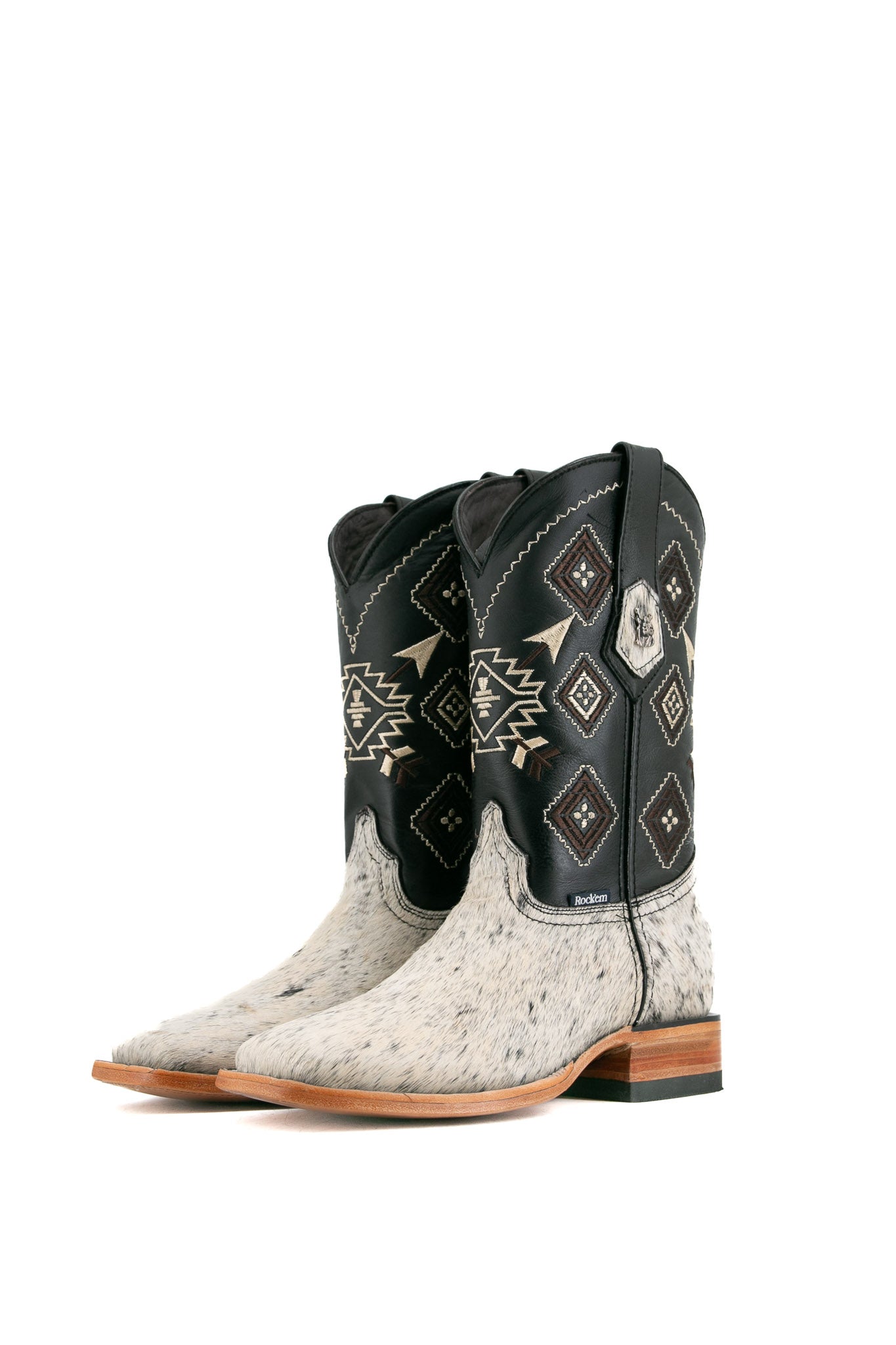 Authentic Men's Cowhide Square Toe Cowboy Boots - Size 6.5 - Western Style Rodeo Boots for Country Dancing & Outdoor Riding - Durable Leather Work Boots for Ranch & Farm Use