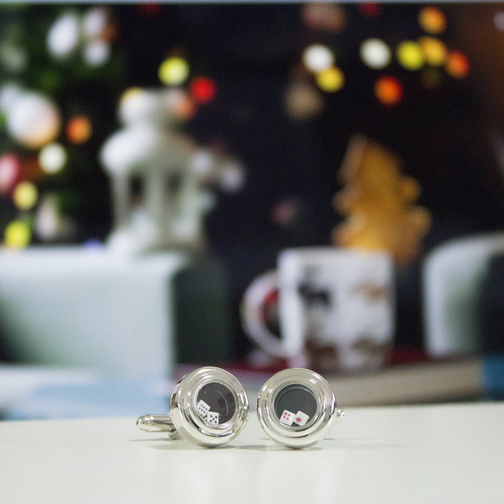KingCuffs Dice Roller Cufflinks - Elegant Casino Style Accessories for Men, Perfect for Formal Events, Weddings & Game Nights