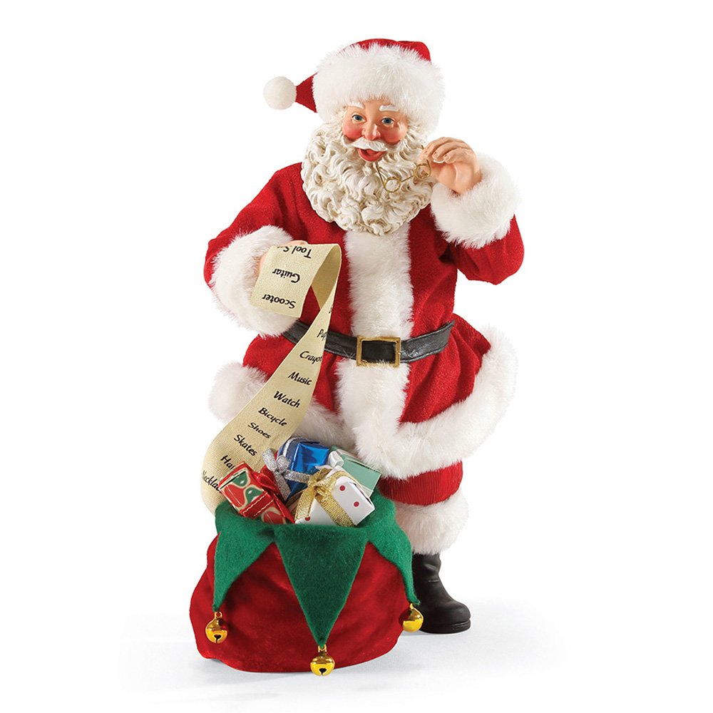 Department 56 Possible Dreams Goodie Bag Santa Figurine - 10.5 Inch Collectible Christmas Decoration for Home, Office & Holiday Displays