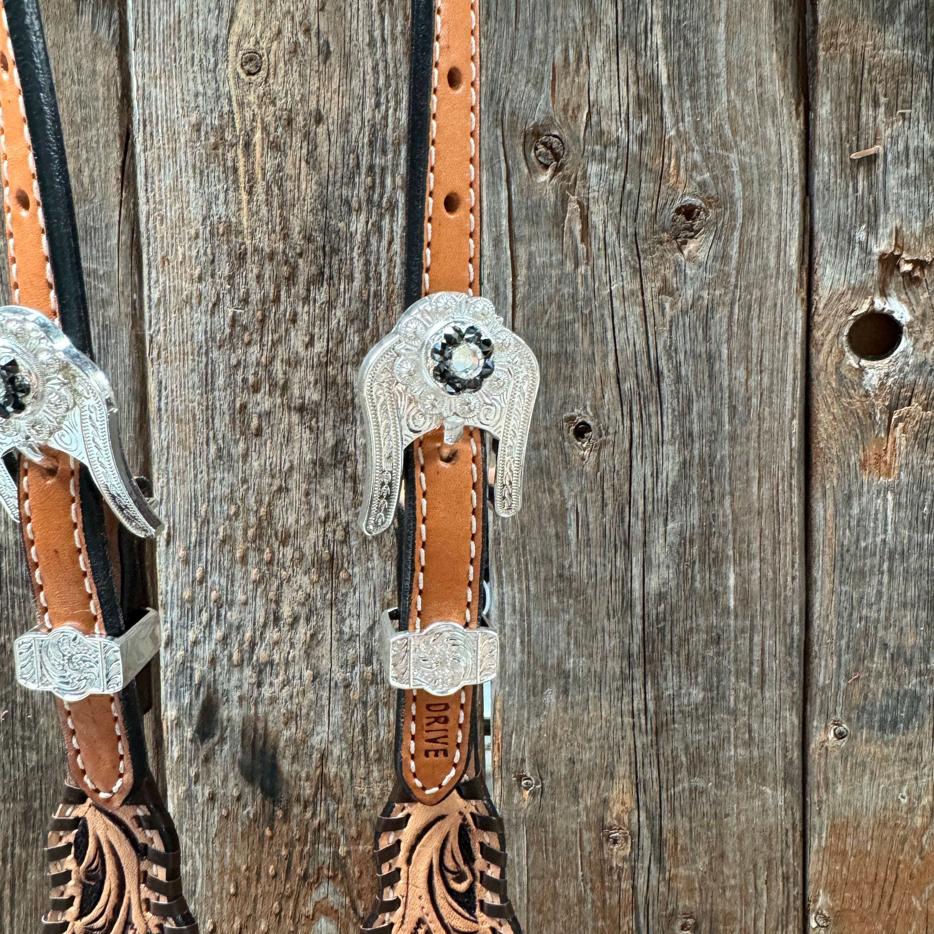 Floral Whipstitch Black and Red Browband with One Ear Triangle & Gladiator Breastcollar Tack Set #BBBC642 for Equestrian Show & Dressage Riding