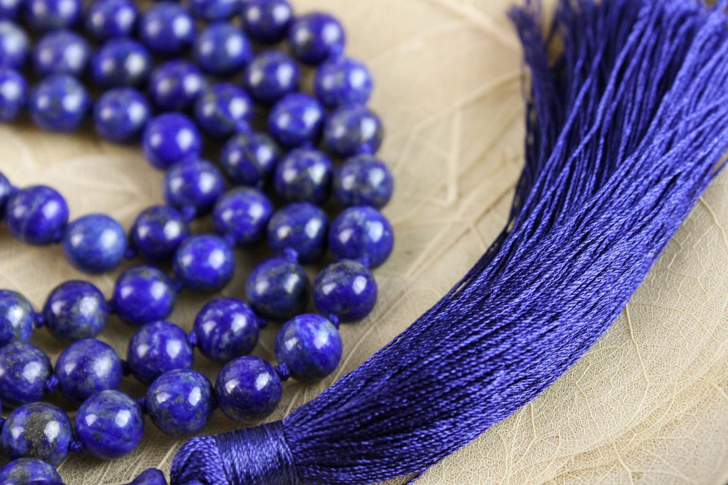 108 Bead Lapis Lazuli Mala Prayer Necklace - Meditation, Yoga & Spiritual Healing Beads for Mindfulness & Stress Relief