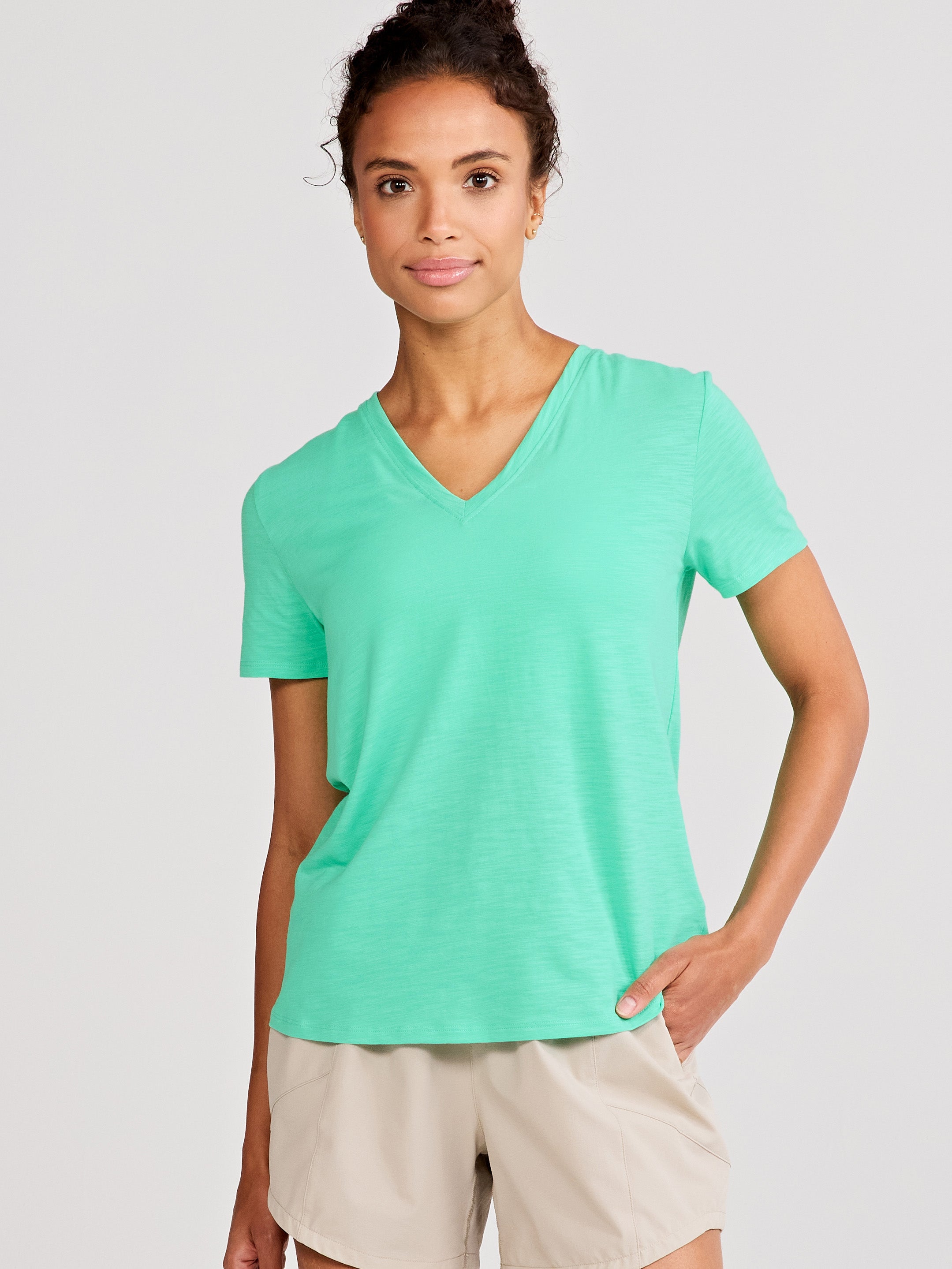 Comfortable All Day V Neck T-Shirt for Men & Women - Soft Cotton Casual Tee for Everyday Wear, Workout, and Layering