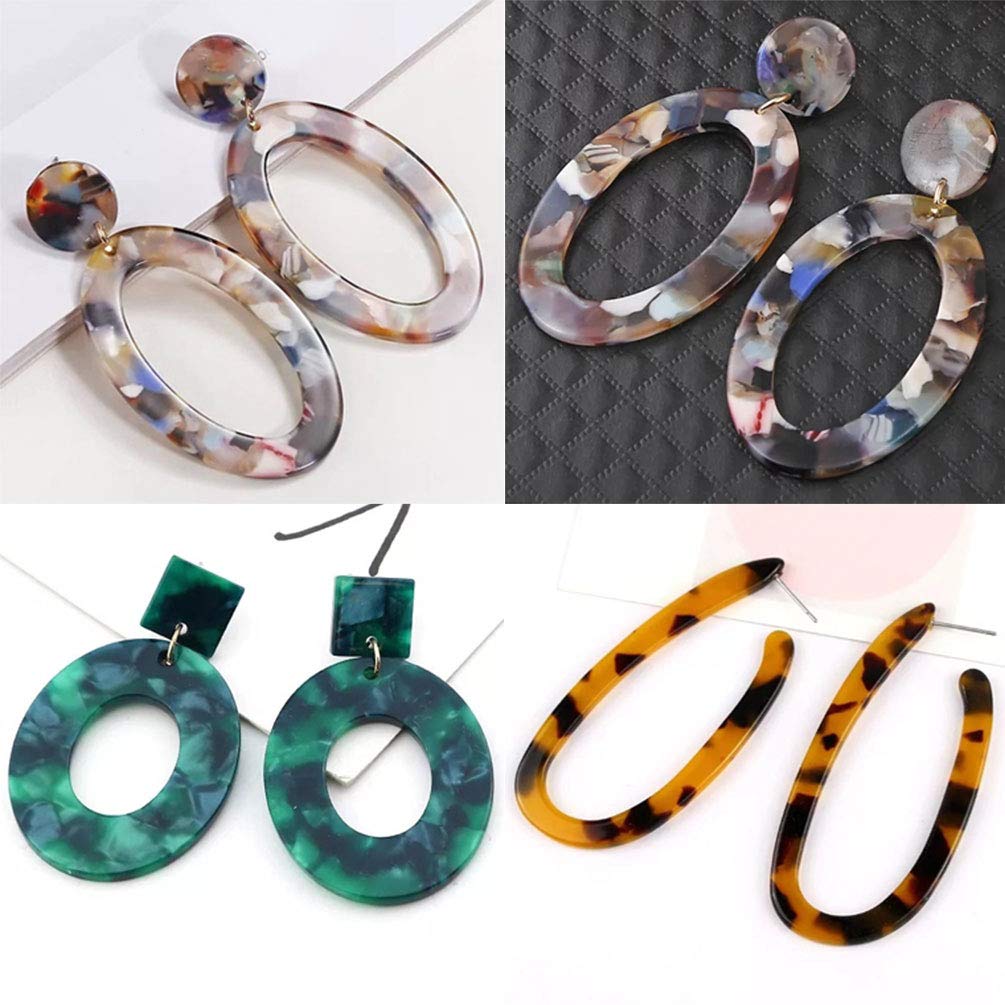 Stylish Acrylic Earrings for Women - Colorful Resin Drop Dangle Earrings - Perfect for Parties, Weddings & Everyday Wear