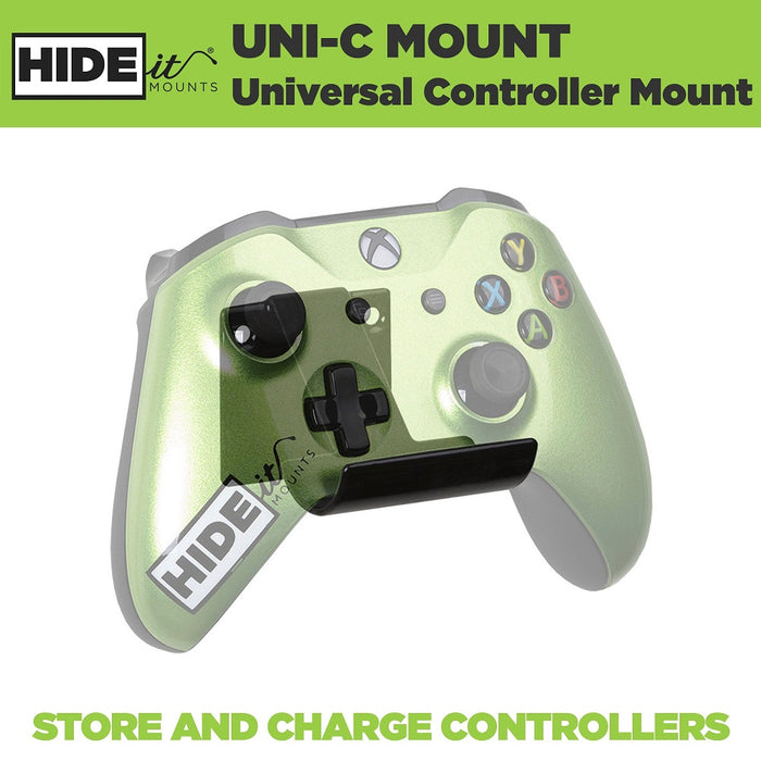 HIDEit Uni MW Adjustable Wall Mount for Xbox 360, Xbox One & Xbox One Slim - Dual Controller Bundle (Black) | Space-Saving Gaming Setup for Bedroom, Living Room & Game Room