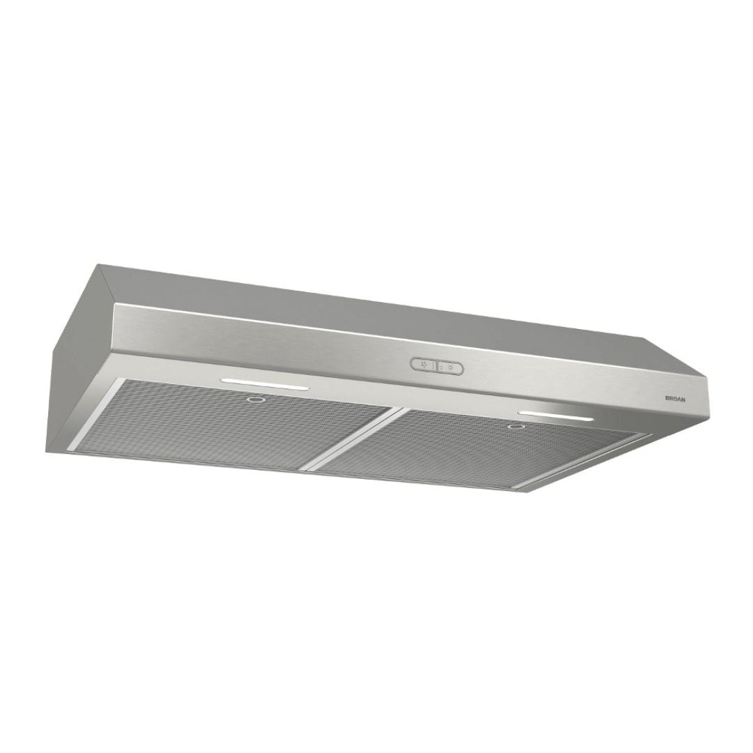 Broan 30-Inch Glacier Series Under Cabinet Range Hood - Stainless Steel Kitchen Vent Hood with Powerful Exhaust Fan (BCDF130) - Perfect for Modern Kitchens & Cooking Spaces