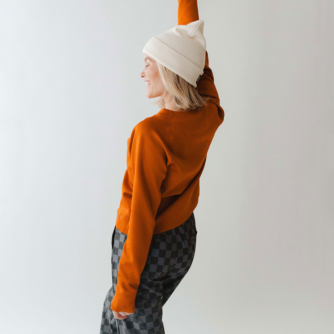 Stylish Burnt Orange Neo Sweatshirt for Women & Men | Soft Cotton Pullover Hoodie | Perfect for Casual Wear, Street Style & Loungewear