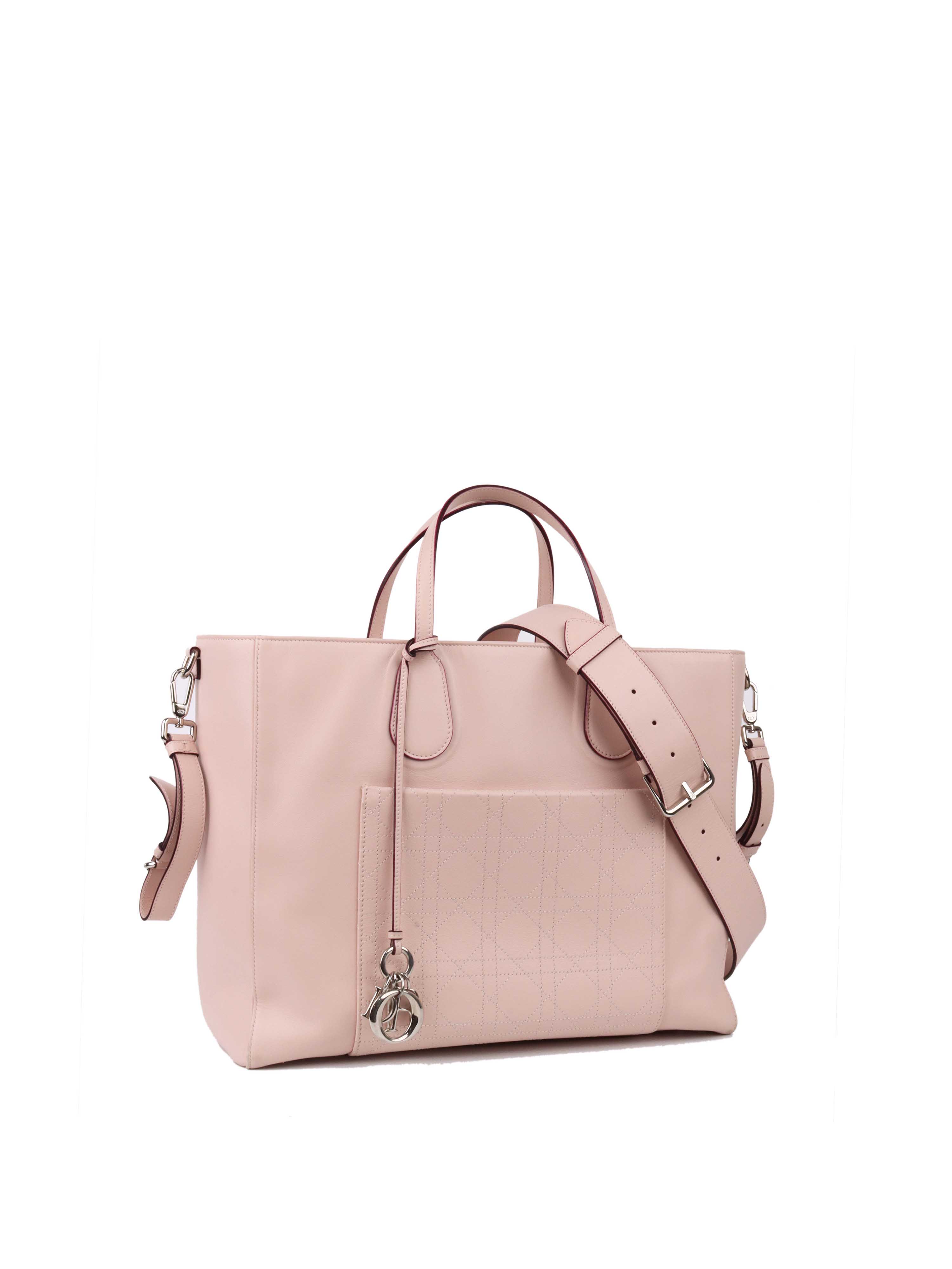 Dior Pink Leather Diaper Tote Bag - Stylish & Spacious Designer Baby Bag for Moms, Perfect for Travel, Shopping & Everyday Use