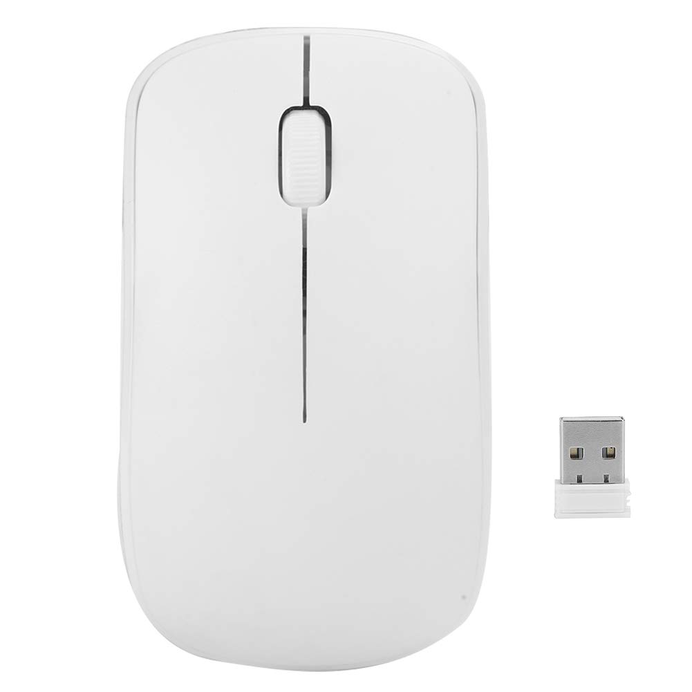 Sutinna Wireless Bluetooth Mouse - Mini Portable Slim Ergonomic Computer Mouse with 1200DPI, 2.4GHz Wireless for Laptop, PC, Desktop (White) | Perfect for Office Work, Travel & Home Use