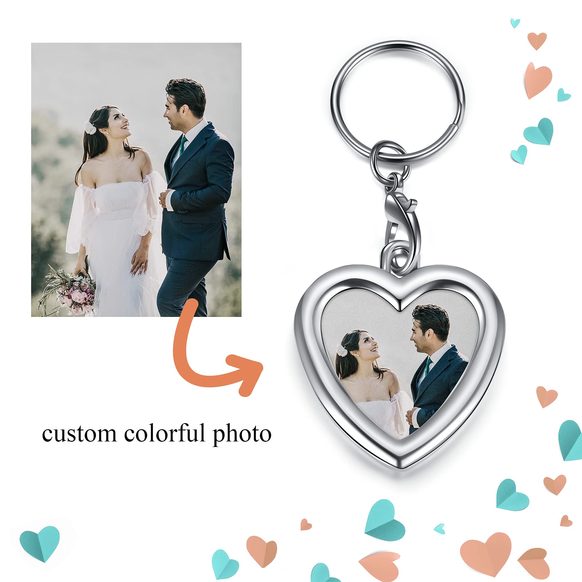 Personalized Photo Keychain - Custom Engraved Jewelry Gift for Anniversary, Birthday, Wedding - Perfect for Couples, Friends & Family Keepsakes