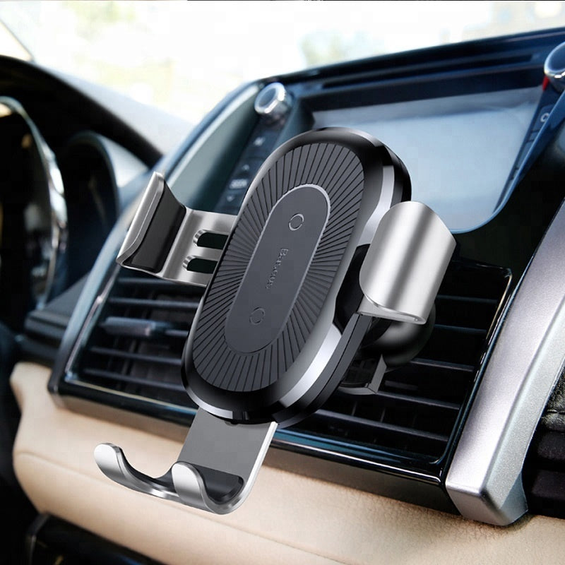 Baseus Premium 15W Fast Wireless Car Charger - Qi Certified, Auto-Clamping, Air Vent Mount for iPhone 15/14/13, Samsung Galaxy S23/S22 - Perfect for Commuting & Road Trips