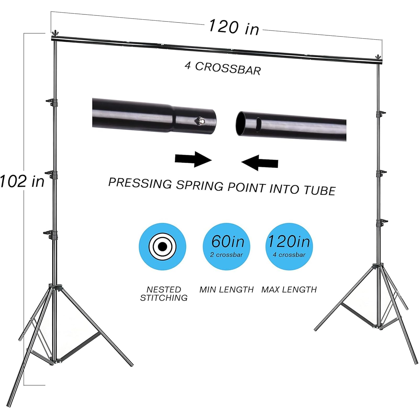 EMART 8.5x10ft Photography Backdrop Kit with 400W 5500K Daylight Umbrella Continuous Lighting Set - Professional Black & White Backgrounds for Photo Studio, Product Photography, Portrait Shooting - Perfect for E-commerce, YouTube Videos & Social Media Content Creation