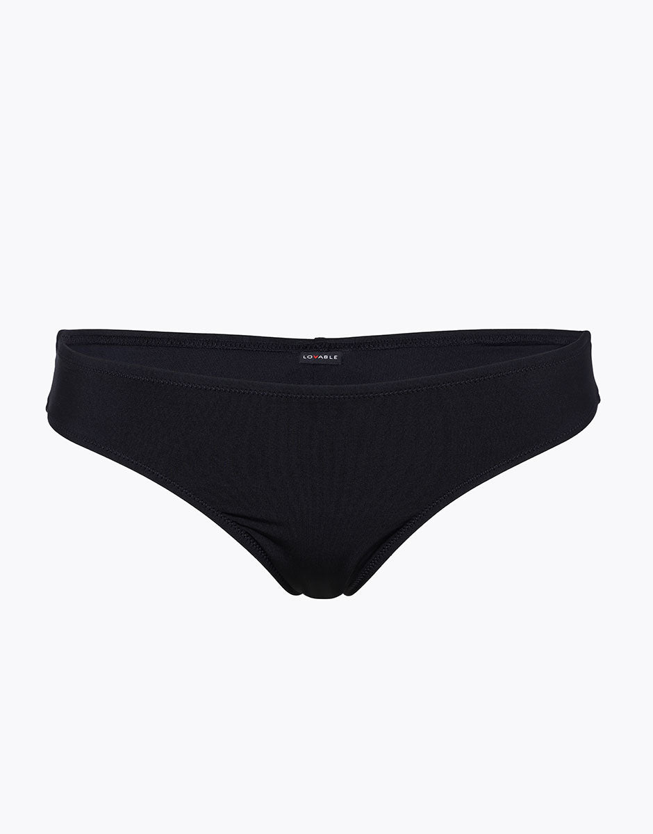 Brazilian Bikini Bottom Essential Micro Black Microfiber Swimwear - Perfect for Beach, Pool & Summer Vacations