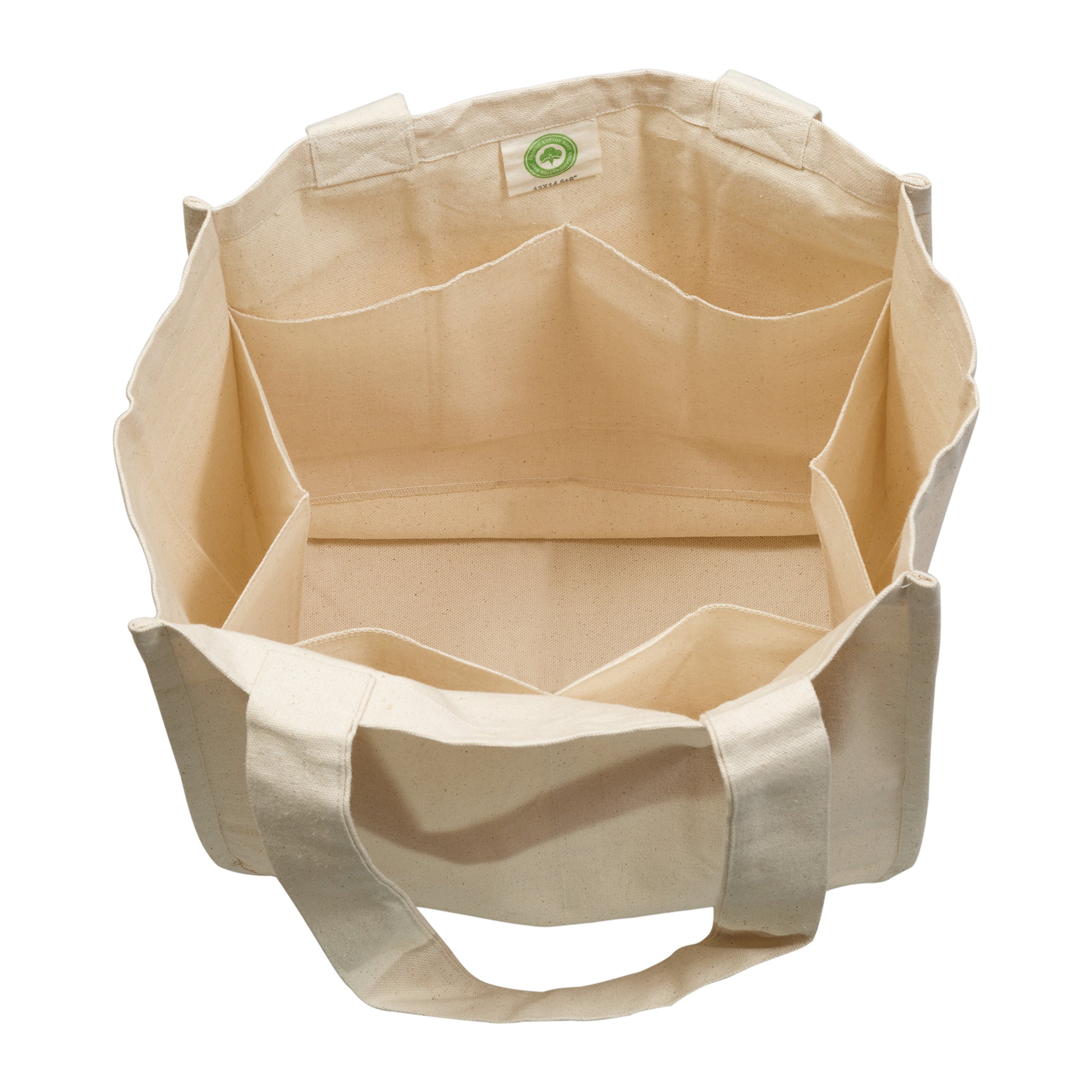 Best Reusable Canvas Grocery Shopping Tote Bags with Handles - Eco-Friendly Organic Cotton Washable Cloth Totes (Set of 3) - Perfect for Farmers Markets, Grocery Shopping & Beach Trips