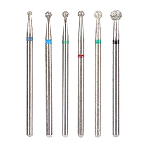 5 Types 6pcs Stainless Steel Nail Art Drill Bit Kit - Professional Manicure Pedicure Accessories for Nail Salon & Home Use (JG#3)