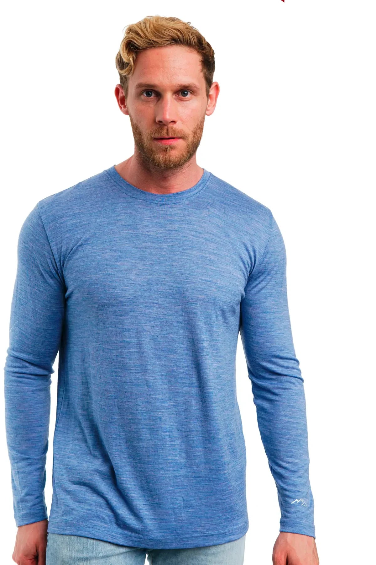 Premium Men's Merino Wool Long Sleeve Shirt - 165 GSM Deep Blue - Soft & Breathable Base Layer for Hiking, Travel & Winter Wear