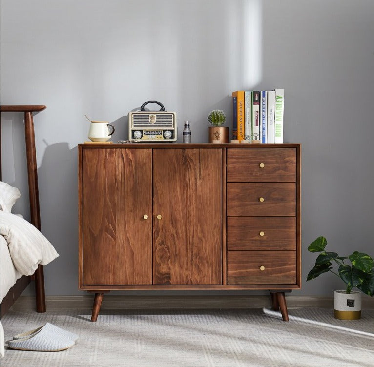 Modern Solid Wood Buffet Sideboard - Elegant Storage Cabinet for Dining Room, Living Room & Entryway - Perfect for Entertaining & Home Organization