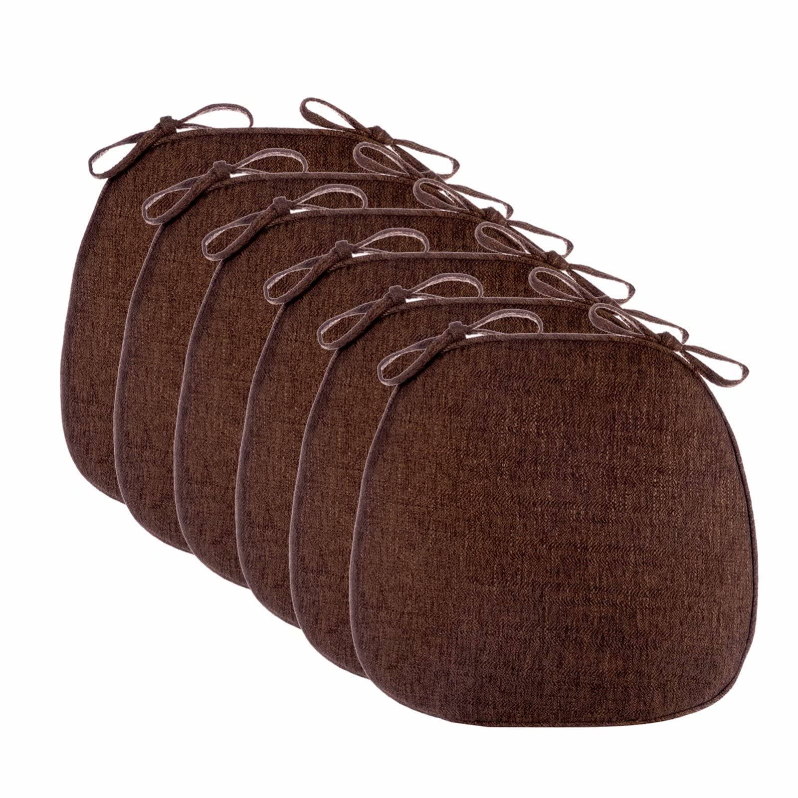 Premium 6-Piece Kitchen Chair Cushions Set with Secure Ties - Non-Slip U-Shaped Dining Chair Pads, Washable & Anti-Deformation Seat Cushions for Home & Restaurant Use - Perfect for Dining Rooms, Kitchens & Outdoor Entertaining