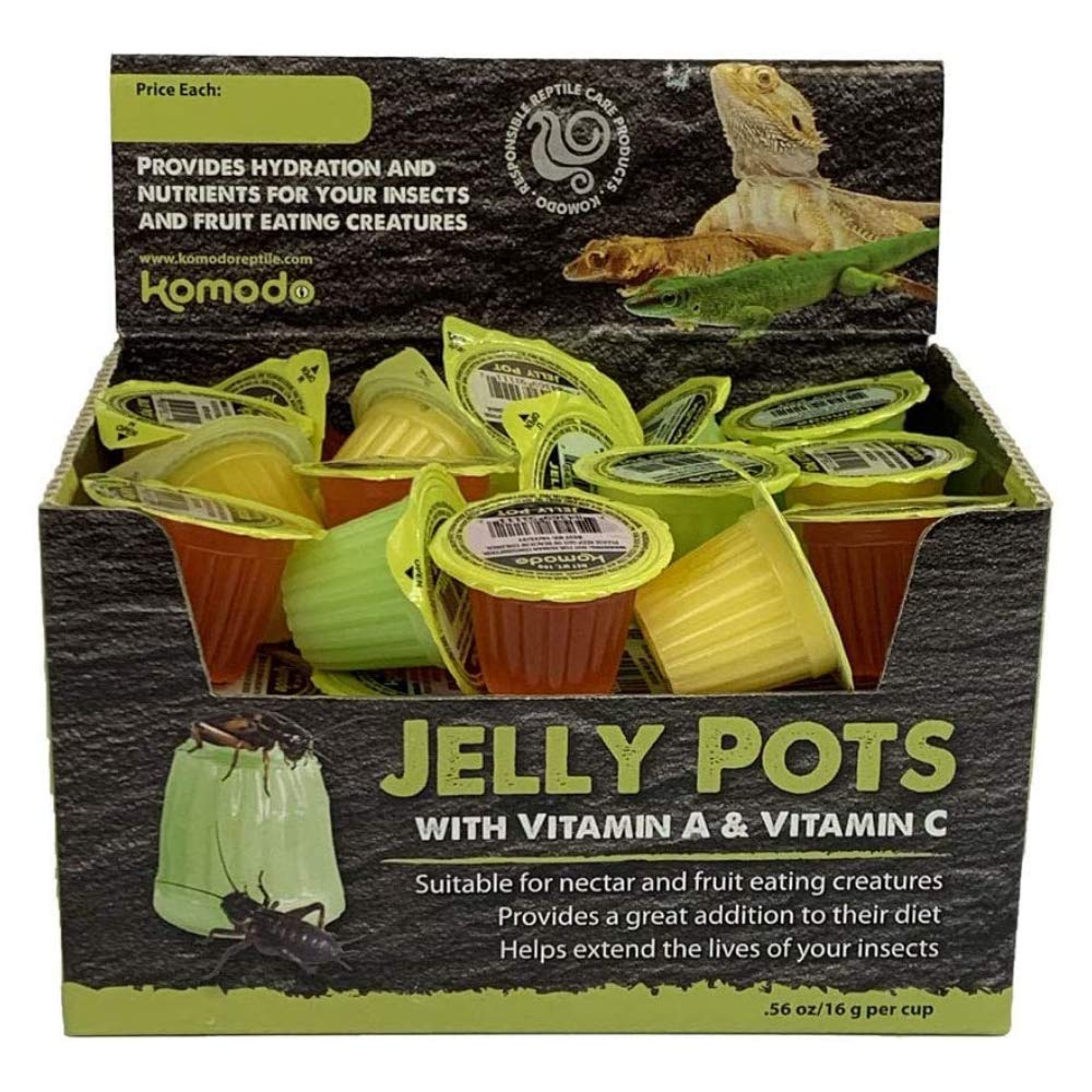Jelly Fruit Pots - Bulk 40ct Case of Insect & Fruit Eating Reptile Food | Complete Nutrition for Bearded Dragons, Geckos & Other Reptiles | Includes DBDPet Pro-Tip Care Guide | Perfect for Feeding, Travel & Emergency Supplies