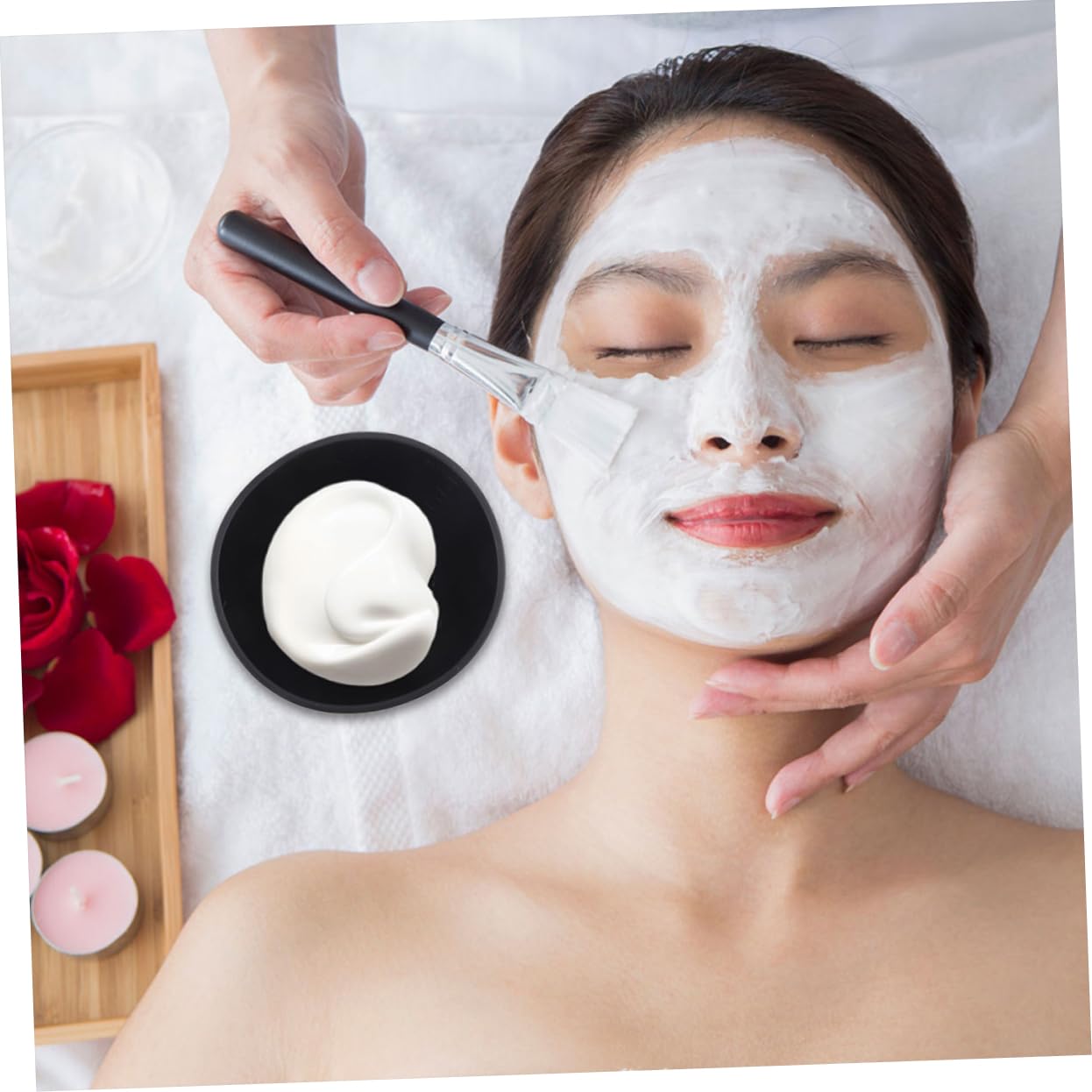 NOLITOY 4-Piece Black Silicone Mask Mixing Bowls Set - DIY Facial Mask Making Tools for Skin Care, Cosmetic Mud Stirring & Mixing Containers - Perfect for Spa, Beauty Salon & At-Home Skincare Routines